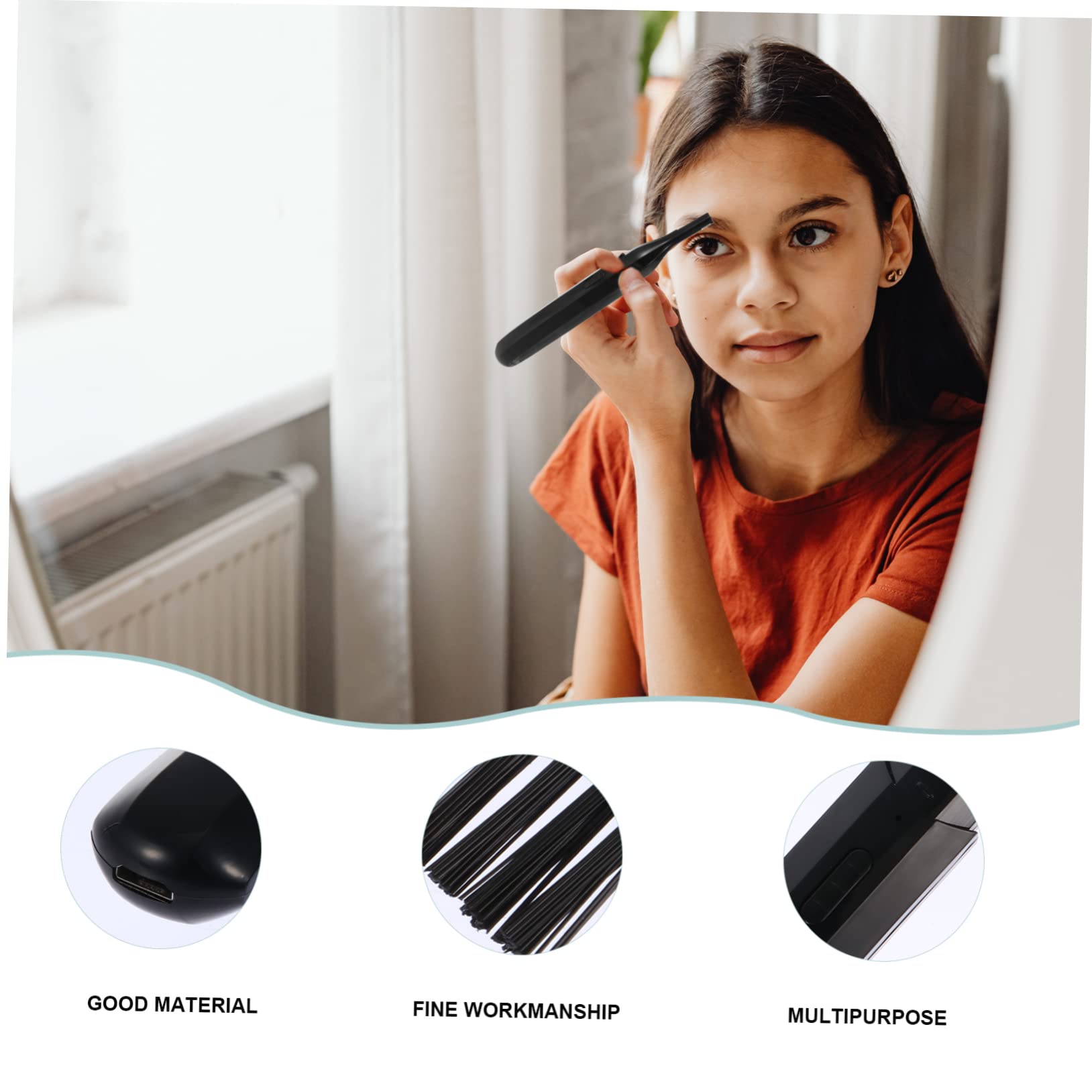 USB Rechargeable Electric Eyebrow Trimmer for Men & Women - Nose Hair & Lip Hair Remover - Precision Grooming Tool for Eyebrows, Face & Nose - Perfect for Travel & Home Use - Black
