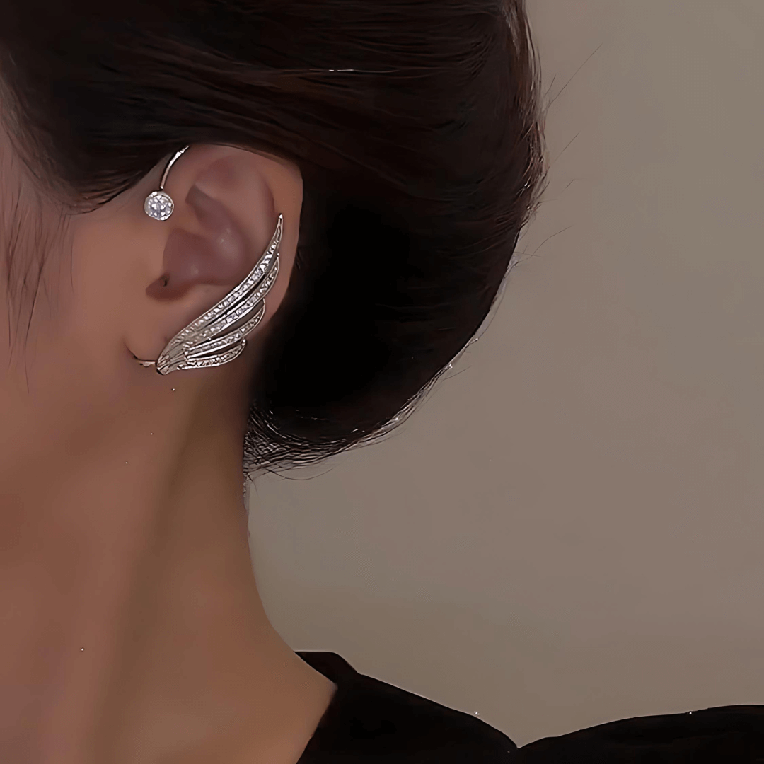 No-Piercing Phoenix Wings Diamond Ear Cuff Ear Crawler for Women - Elegant Clip-On Earrings for Parties & Special Occasions | EC1024