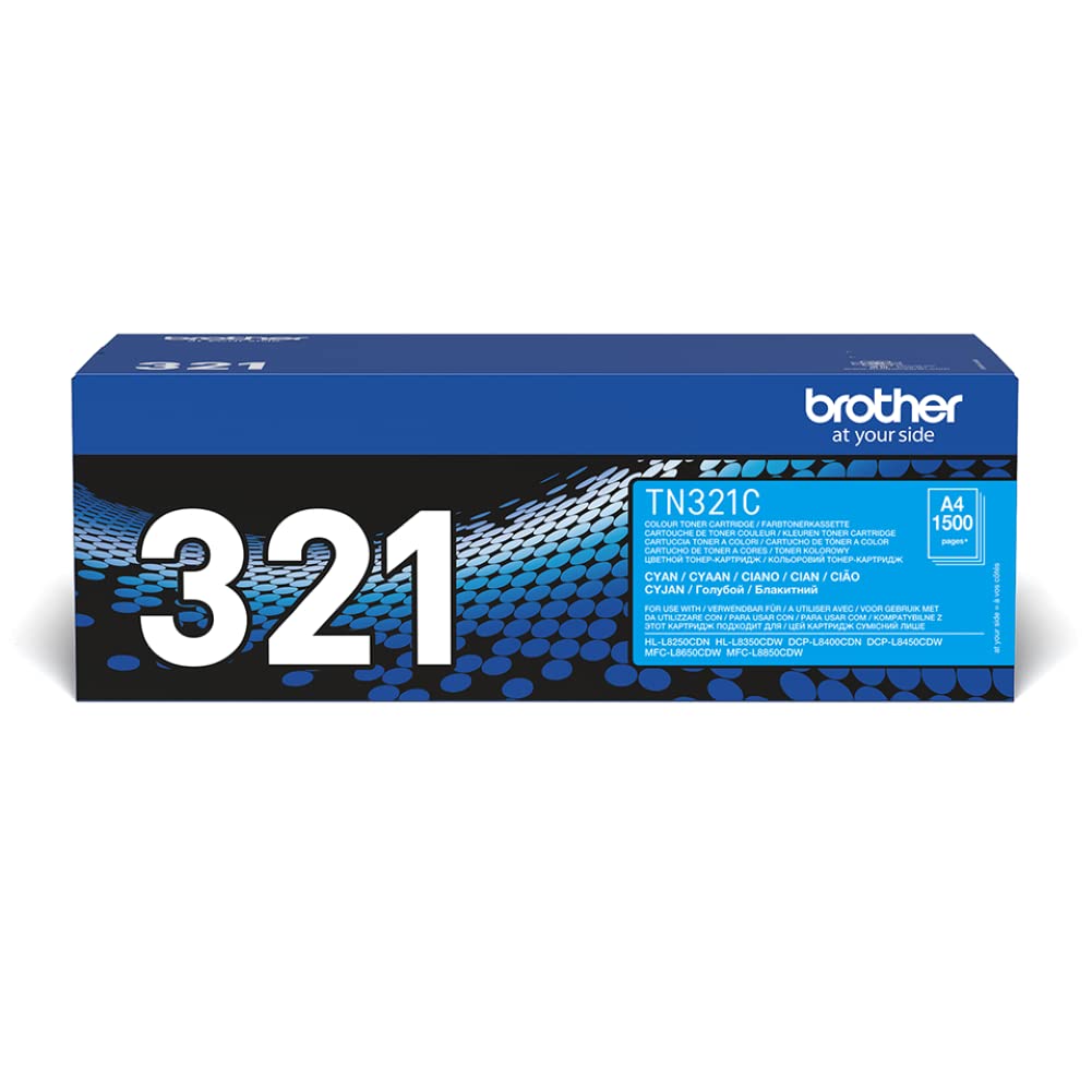 Brother TN-321C Genuine Cyan Toner Cartridge - Standard Yield Single Pack (1 Cartridge) | Compatible with Brother Printers | Perfect for Home & Office Printing Needs