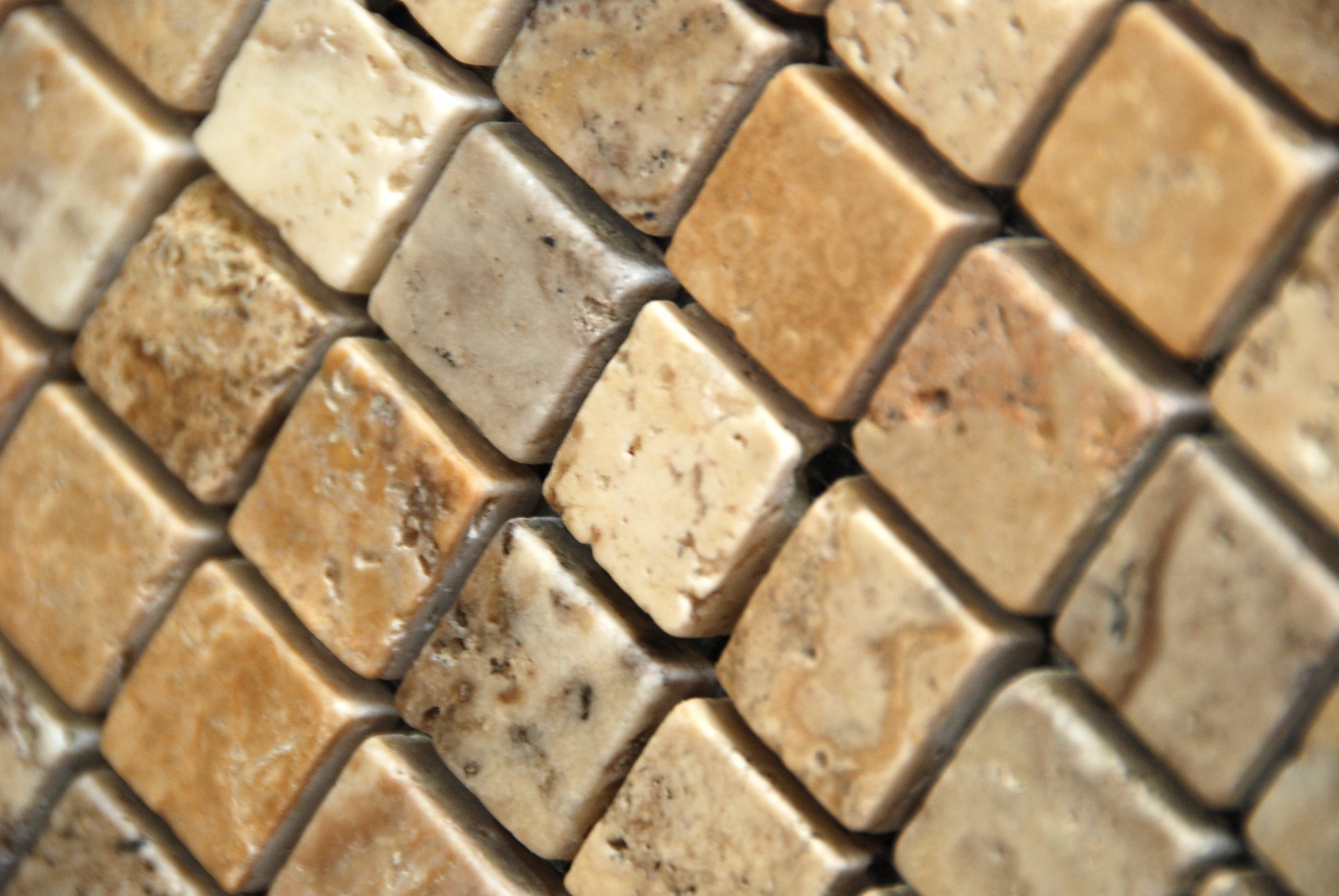 Philadelphia 1X1 Travertine Tumbled Mosaic Tile - Box of 5 sq. ft. for Bathroom Backsplash, Kitchen Wall, and Shower Floor Decoration