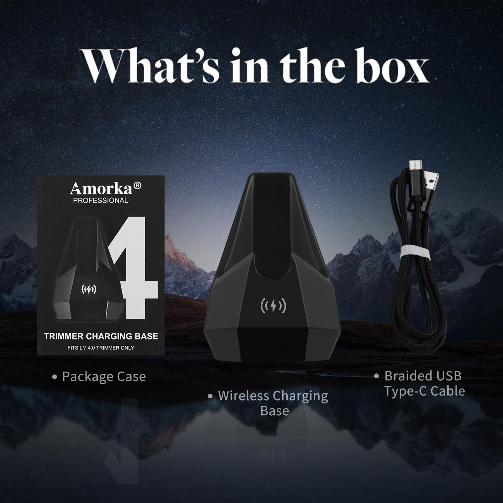 Manscaped The Lawn Mower 4.0 Charger Replacement - Fast Wireless Charging Dock with USB-C Cable | Compatible Only with Lawn Mower 4.0 | Perfect for Home, Travel & Grooming Kit Accessories (Black)