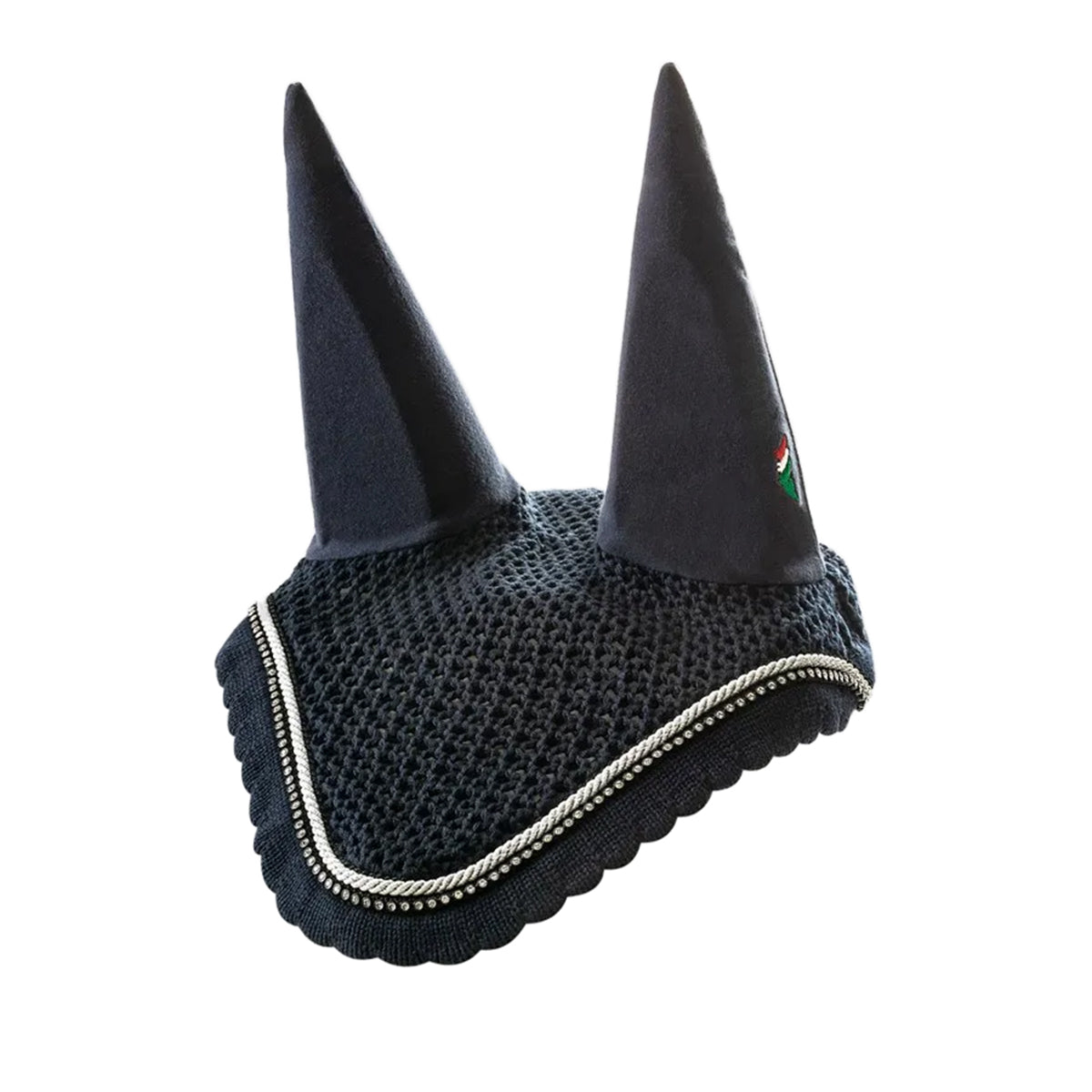 Equiline Rio Ear Bonnet with Rhinestone Trim - Horse Riding Show Accessories for Equestrian Competitions & Dressage Events