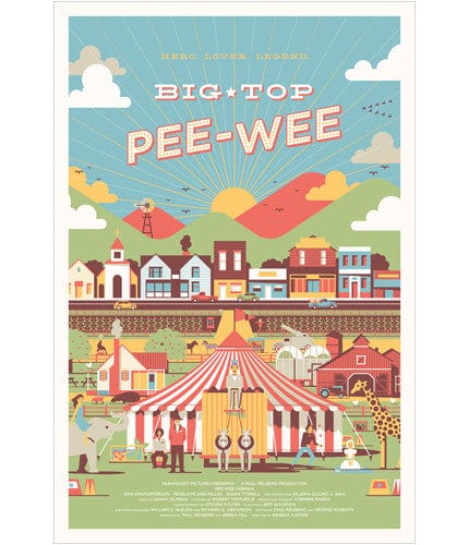 Big Top Pee Wee Movie Poster - Vintage DKNG Art Print - Perfect for Home Theater Decor & Film Memorabilia Collectors
