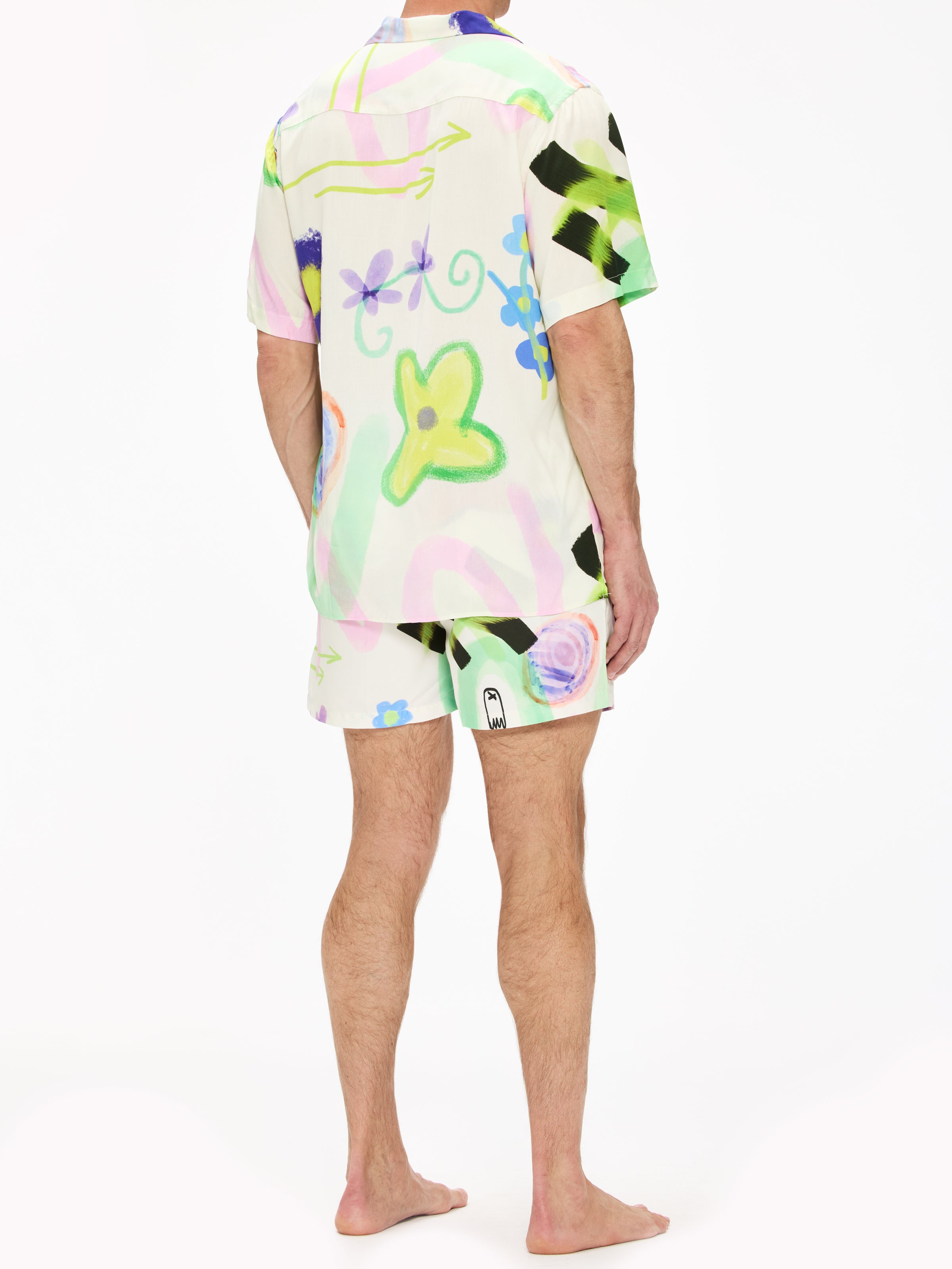 OAS Men's Swim Shorts with Floral Print - Quick Dry, Comfortable Beach Shorts for Swimming, Surfing, and Summer Vacations
