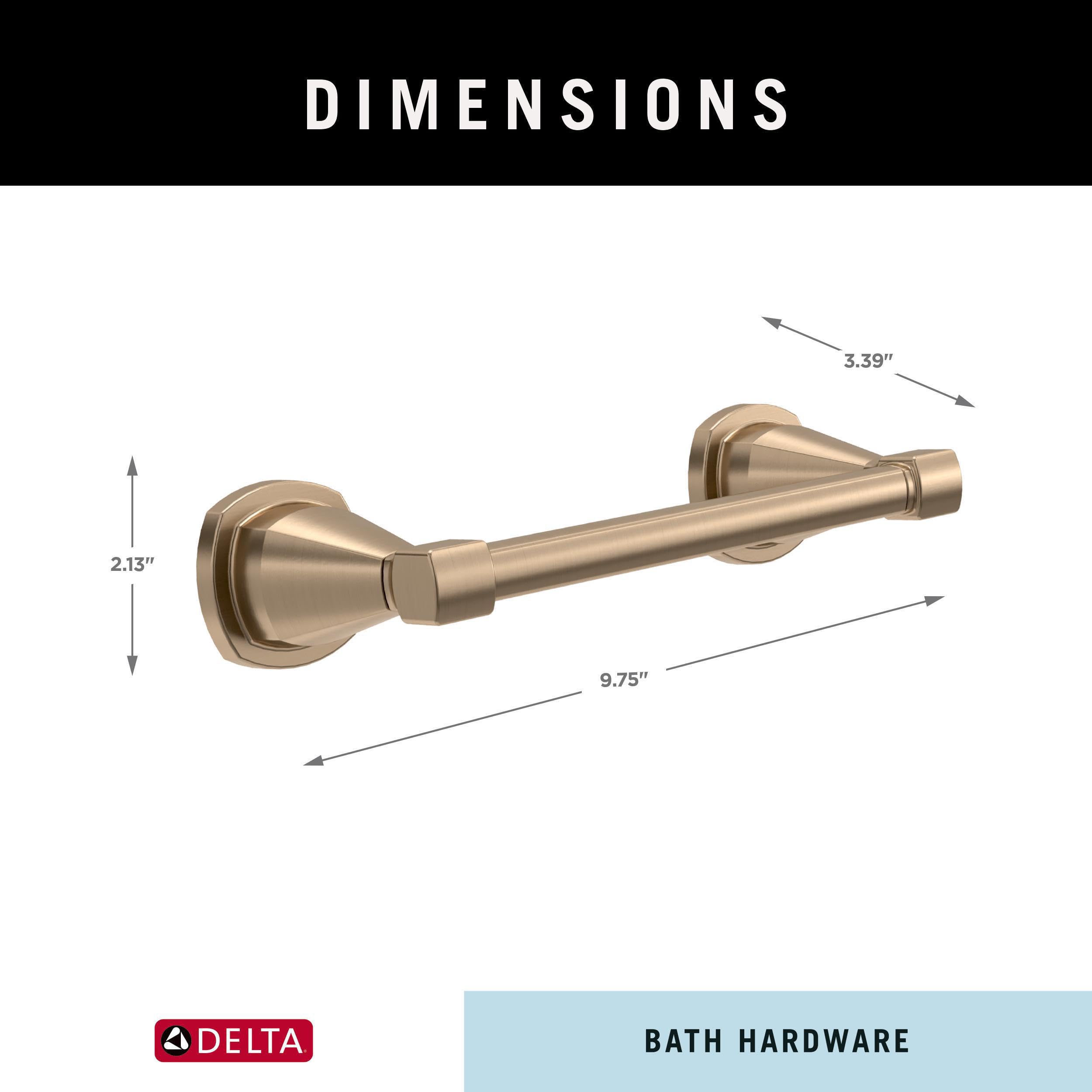 Delta Faucet 77655-CZ Stryke Double Post Pivoting Toilet Paper Holder in Champagne Bronze - Durable Bathroom Accessory for Modern Homes & Luxury Hotels