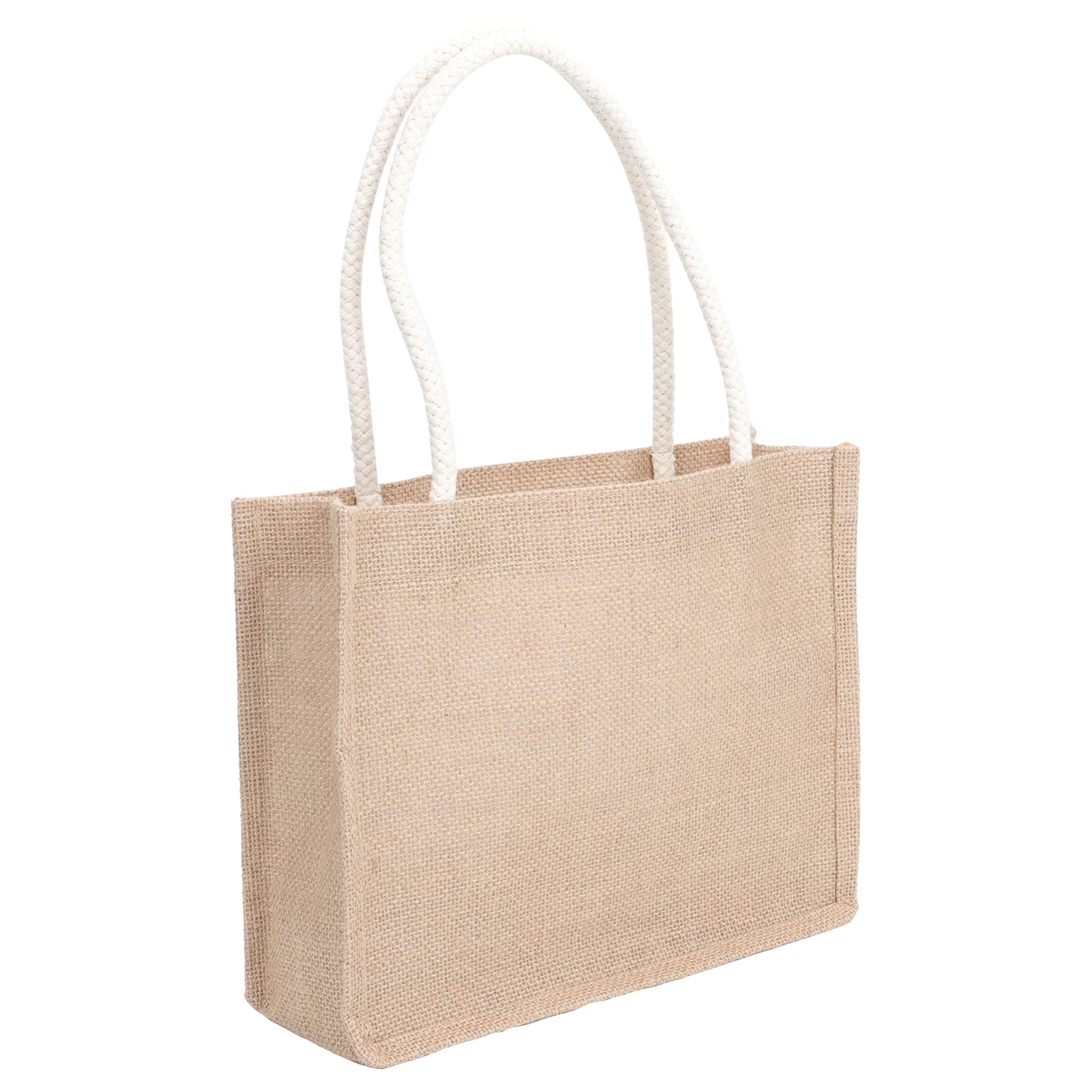 Eco-Friendly Jute Tote Bag for Women - Reusable Shopping Bag with Single Shoulder Strap - Durable Burlap Handbag for Groceries, Beach, Work & Daily Use