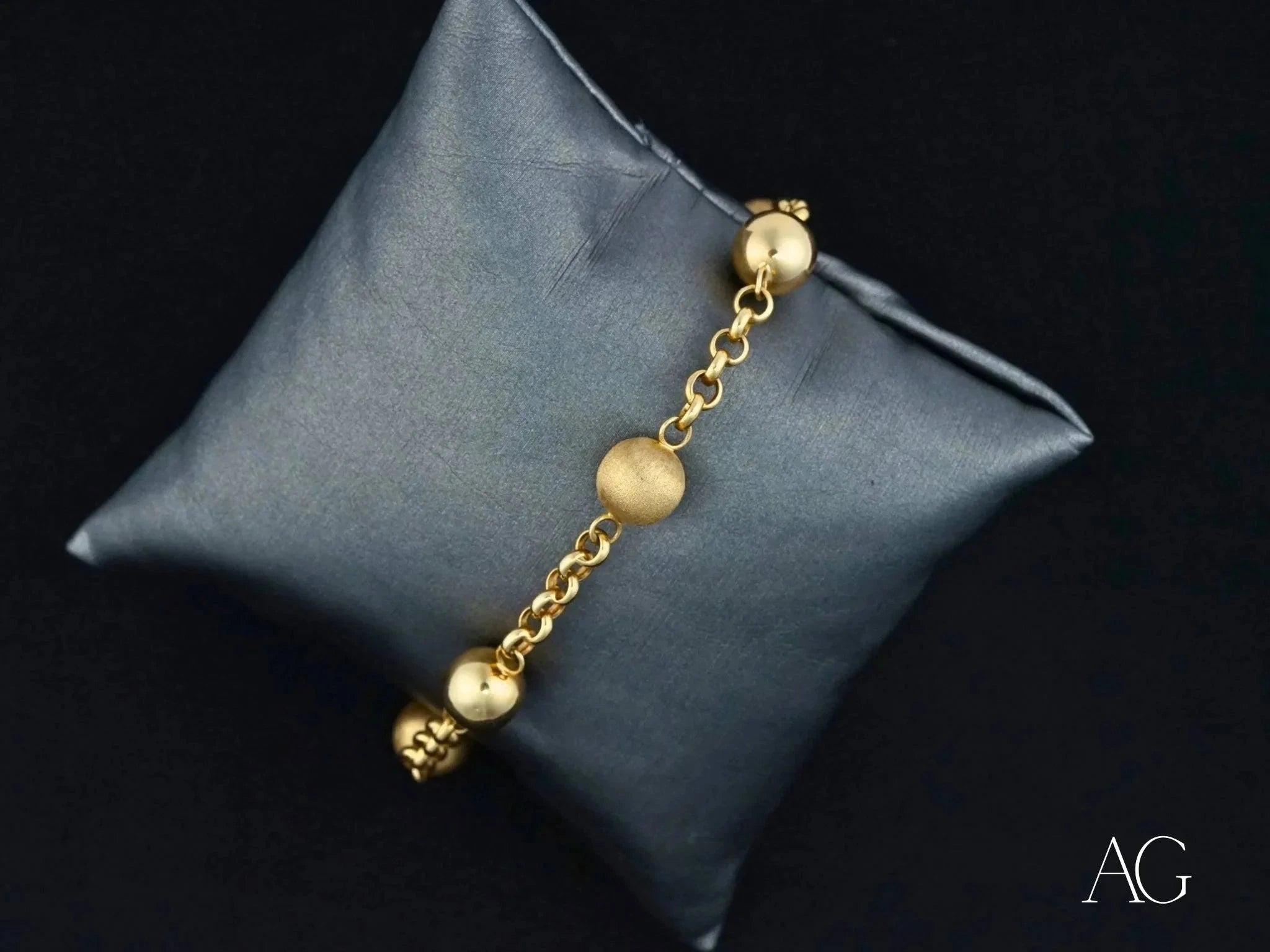 18K Solid Gold Women's Bracelet with Spring Ring Clasp - Elegant Jewelry Gift for Her, Perfect for Anniversaries, Weddings & Special Occasions