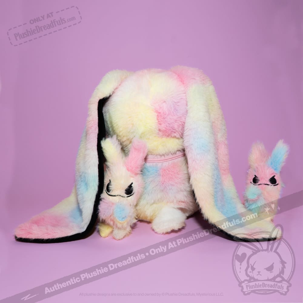 Plushie Dreadfuls Anxiety Rabbit Tie Dye Limited Edition Stuffed Animal - Soft Plush Toy for Stress Relief, Anxiety Comfort & Emotional Support