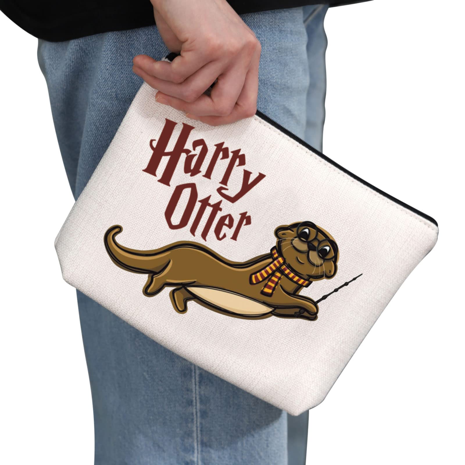 Harry Otter Makeup Bag - Waterproof Cosmetic Travel Pouch for Animal Lovers - Beach & Gym Use