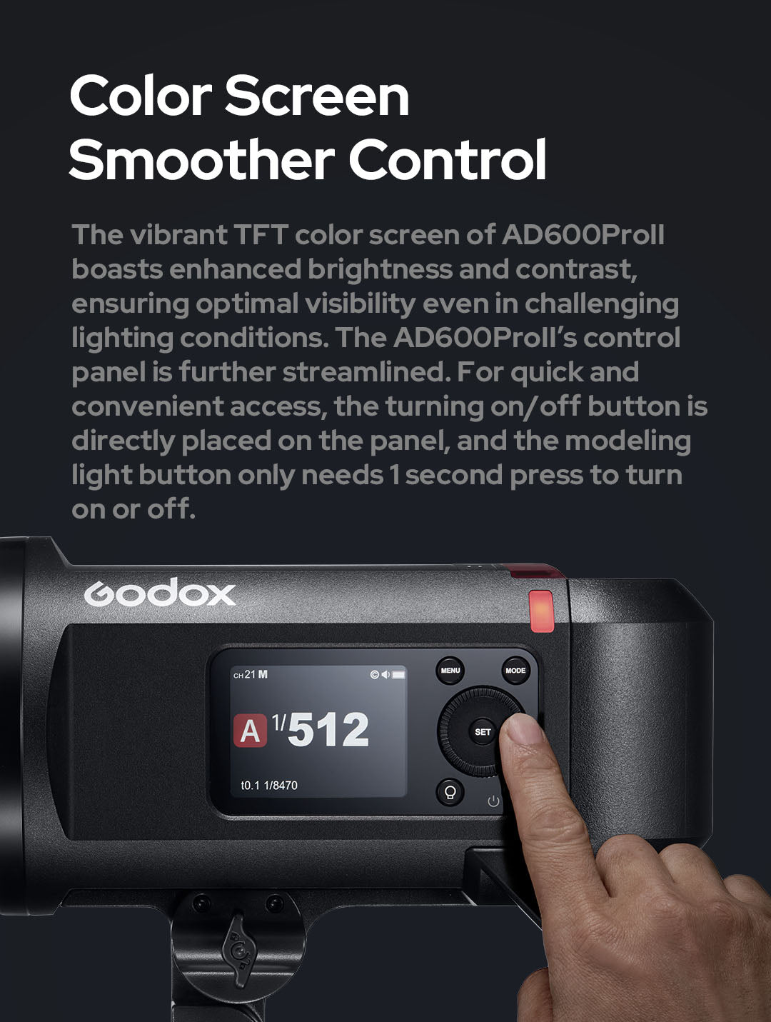 Godox AD600Pro II TTL Flash Strobe - Powerful 600Ws Battery-Powered Monolight for Studio & Outdoor Photography - Perfect for Portraits, Fashion, and Commercial Shoots