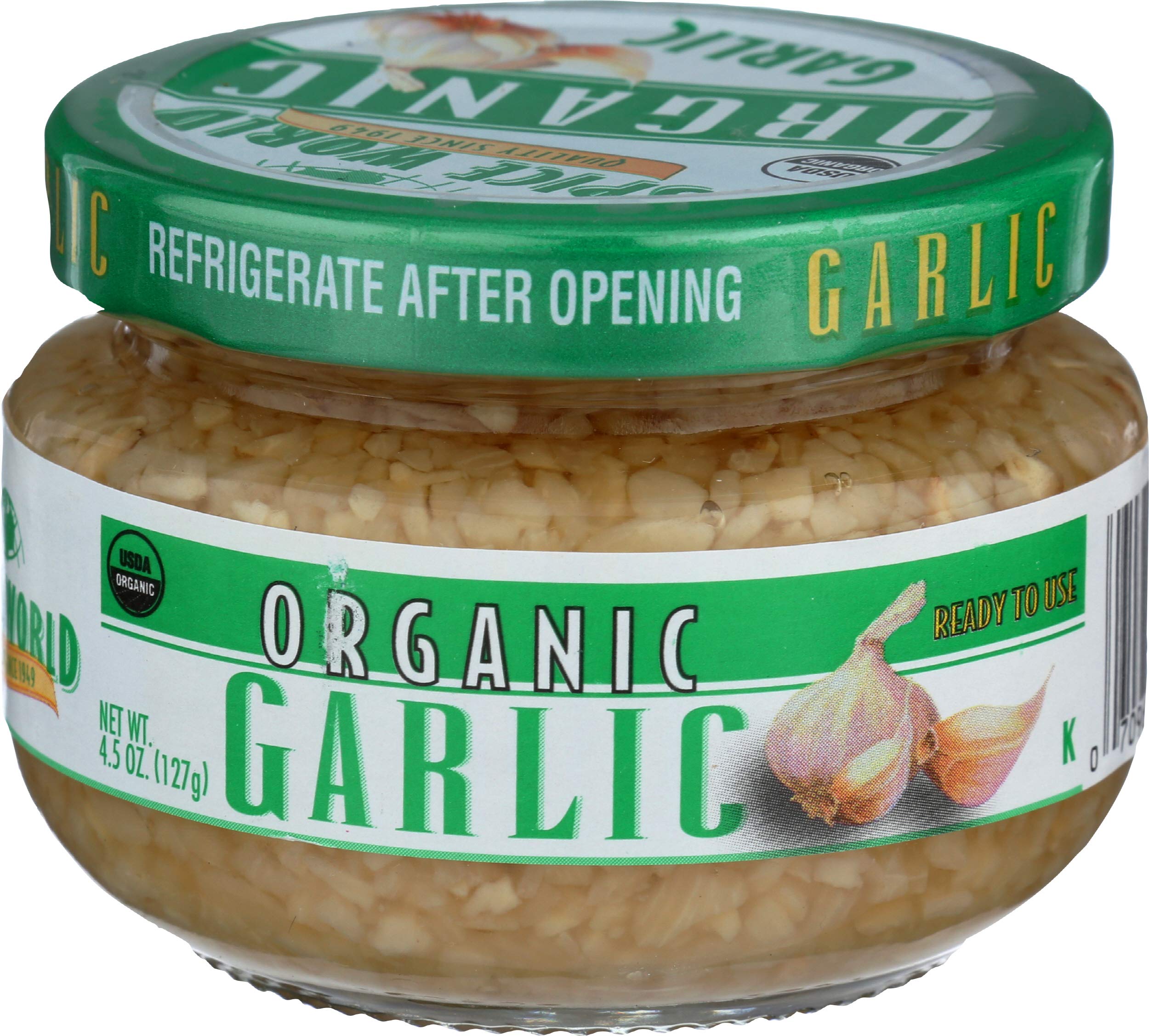 Organic Minced Garlic Ready to Use - 4.5 oz Fresh Packed for Cooking, Soups, Stir-Fry, Burgers & Garlic Bread - Perfect for Home Chefs & Meal Prep