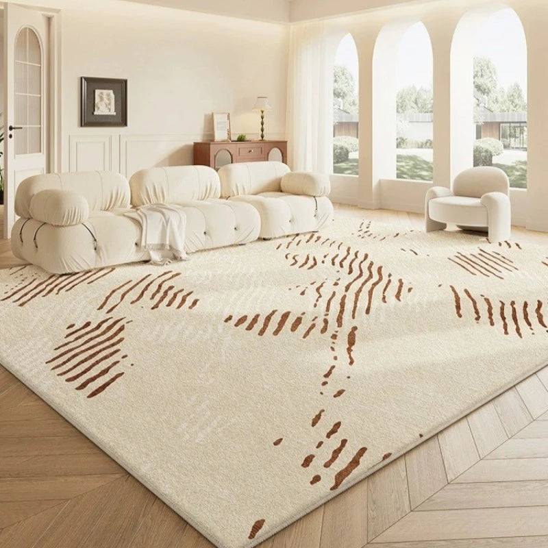 Nathalie Serenity Wave Waterproof Antibacterial Area Rug - Non-Slip Washable Indoor/Outdoor Carpet for Living Room, Bedroom, Patio & Bathroom