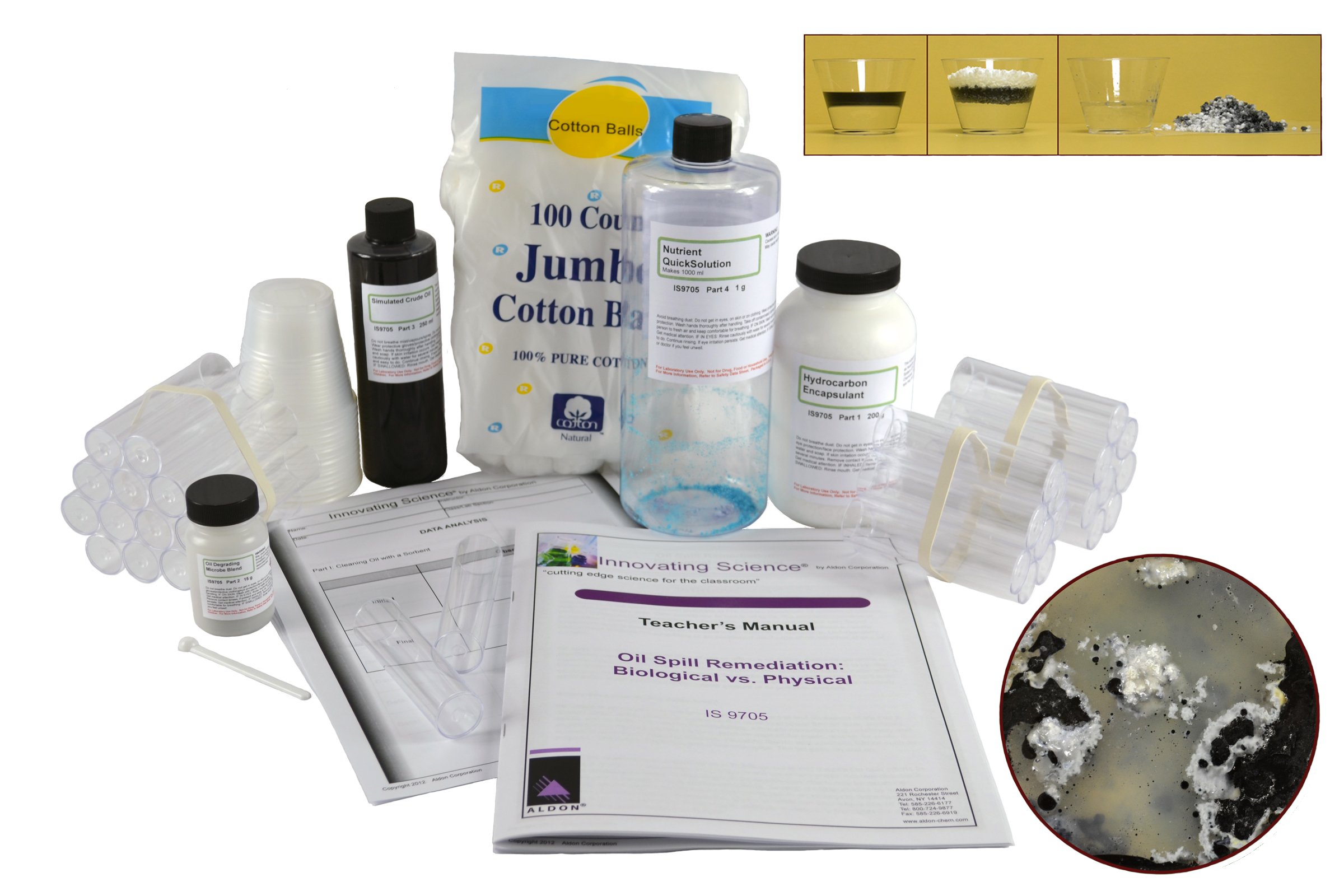 Innovating Science Oil Spill Cleanup Kit: Compare Biological & Physical Methods for Environmental Protection | Perfect for Classroom Experiments & Emergency Response Training