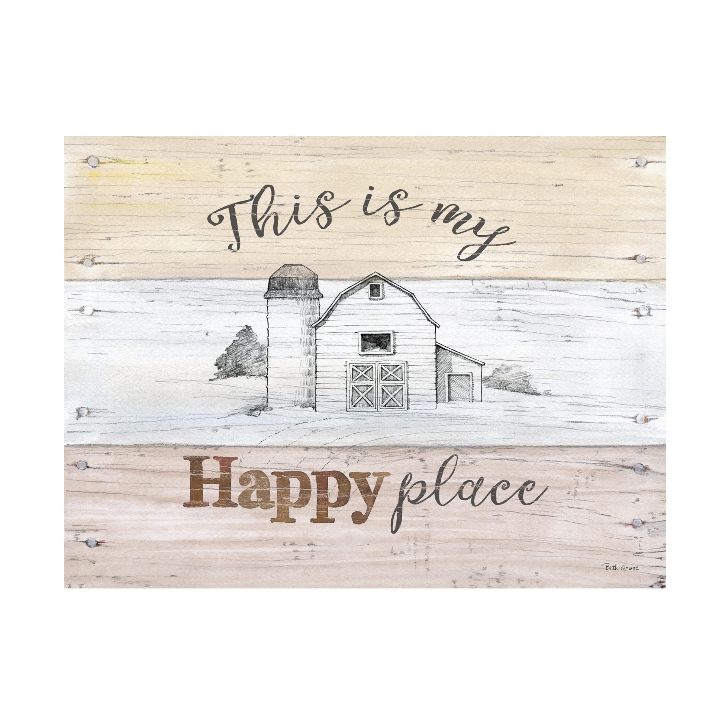 Beth Grove 'Farmhouse III' Canvas Wall Art - Handmade Farmhouse Decor for Living Room, Bedroom & Office - Trademark Fine Art