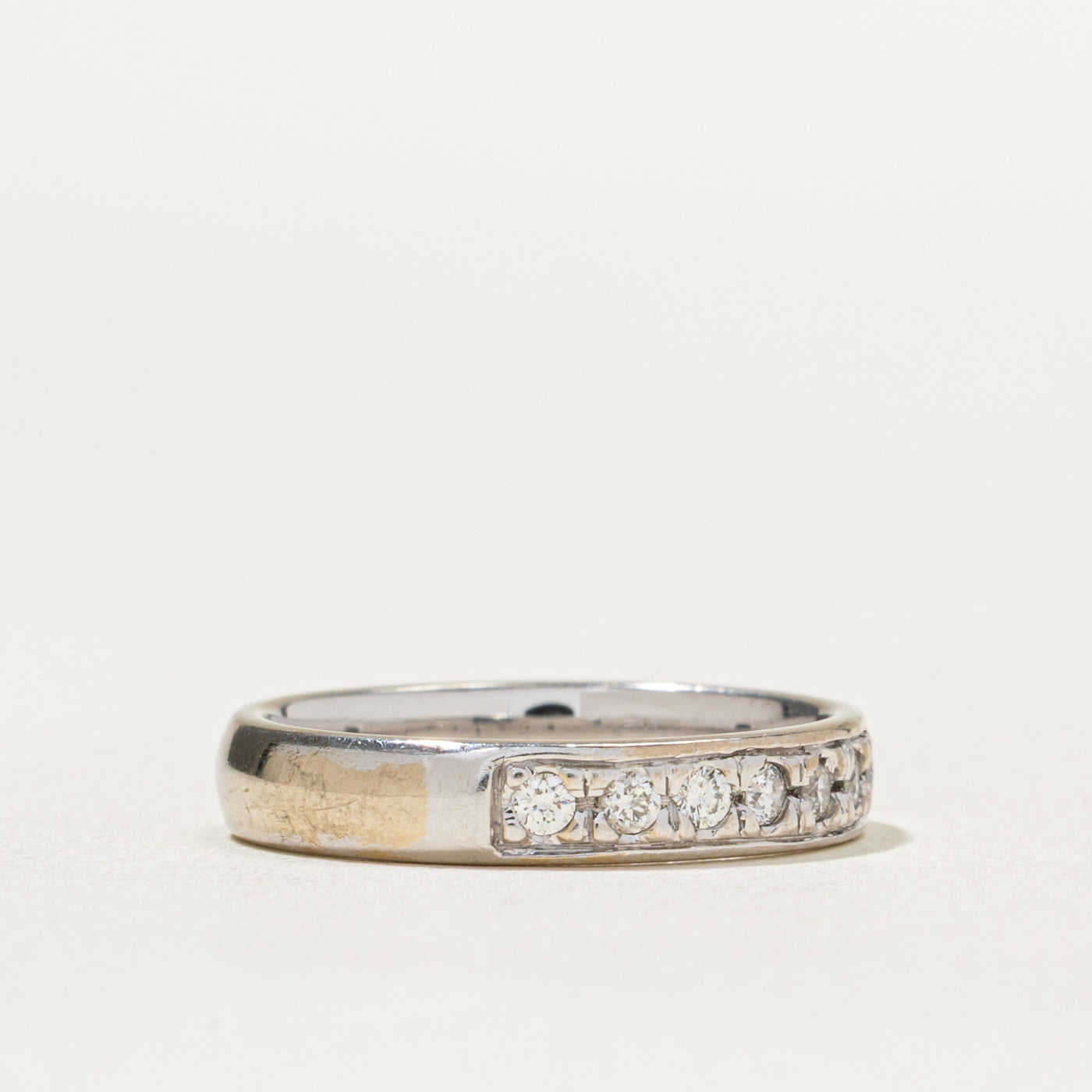 Semi Eternity Diamond Wedding Band Ring - 0.20 Carat Total Weight (CTW) - Size 5.5 - Perfect for Anniversary Gifts, Bridal Jewelry & Special Occasions