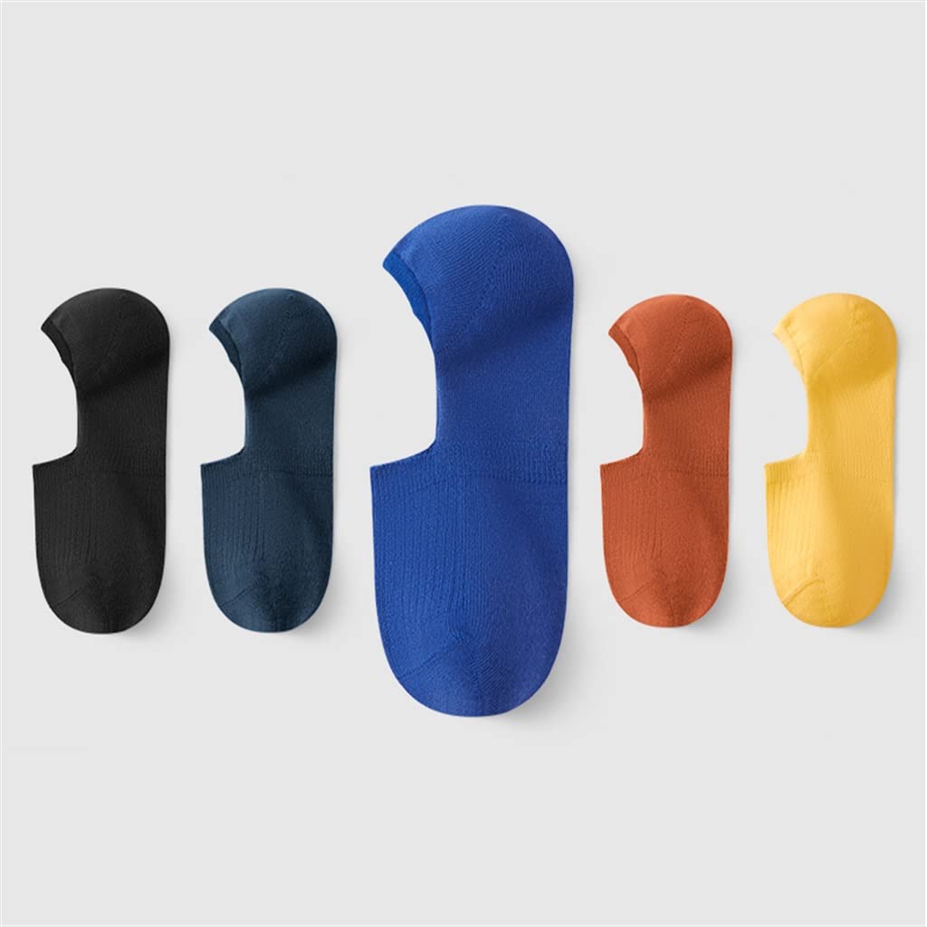 **MJWDP Men's Breathable Cotton Boat Socks – Anti-Slip Heel, Lightweight & Comfortable for Summer – Casual, Office & Outdoor Wear (Color: A, Size: One Size)**