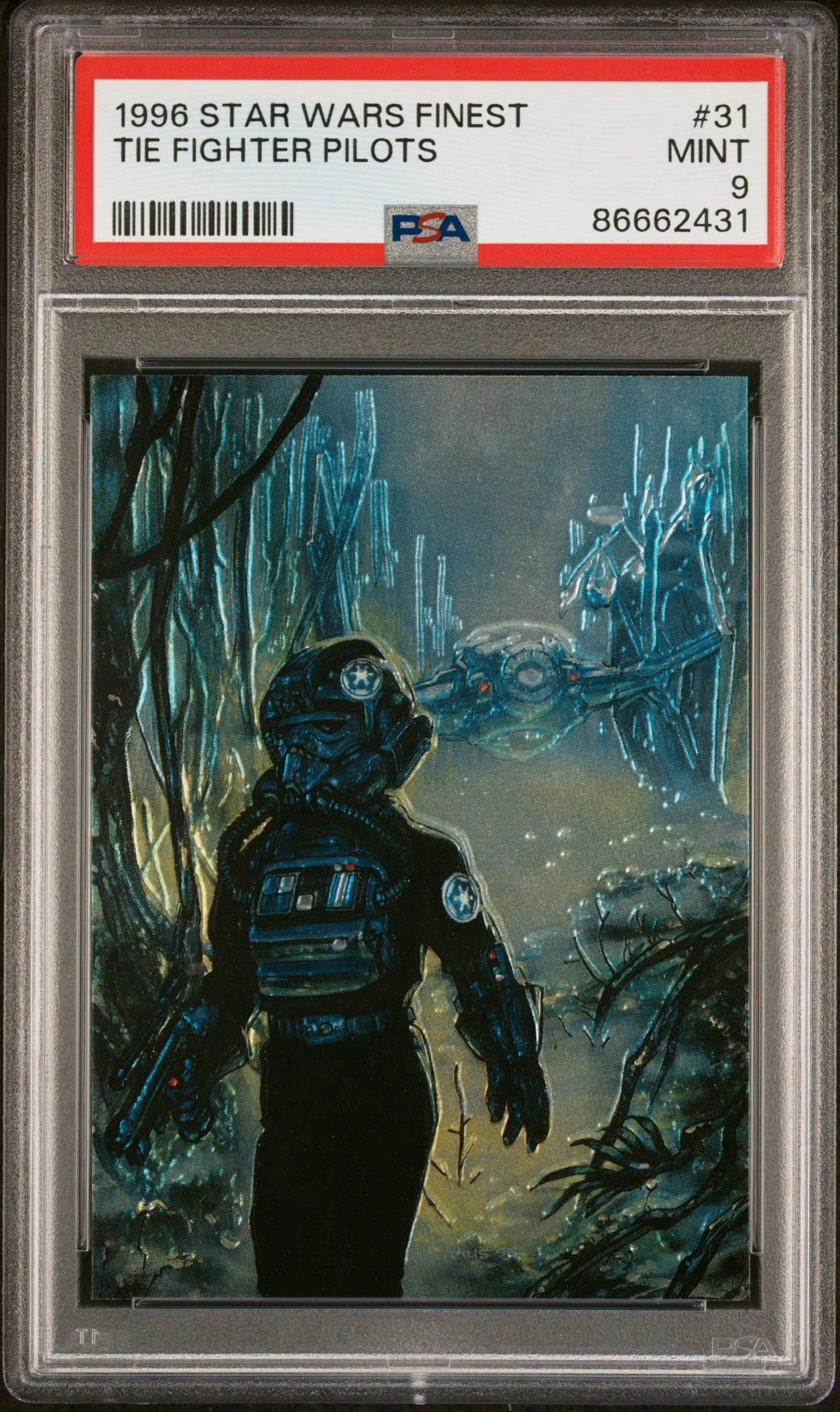 1996 Star Wars Finest TIE Fighter Pilots #31 PSA 9 Graded Trading Card - Perfect for Collectors & Star Wars Fans - Display in Home Office or Game Room