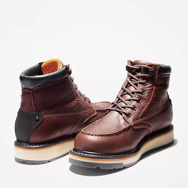 Gridworks 6 Inch Soft Toe Waterproof Brown Work Boots - Durable & Comfortable for Construction, Hiking & Outdoor Work