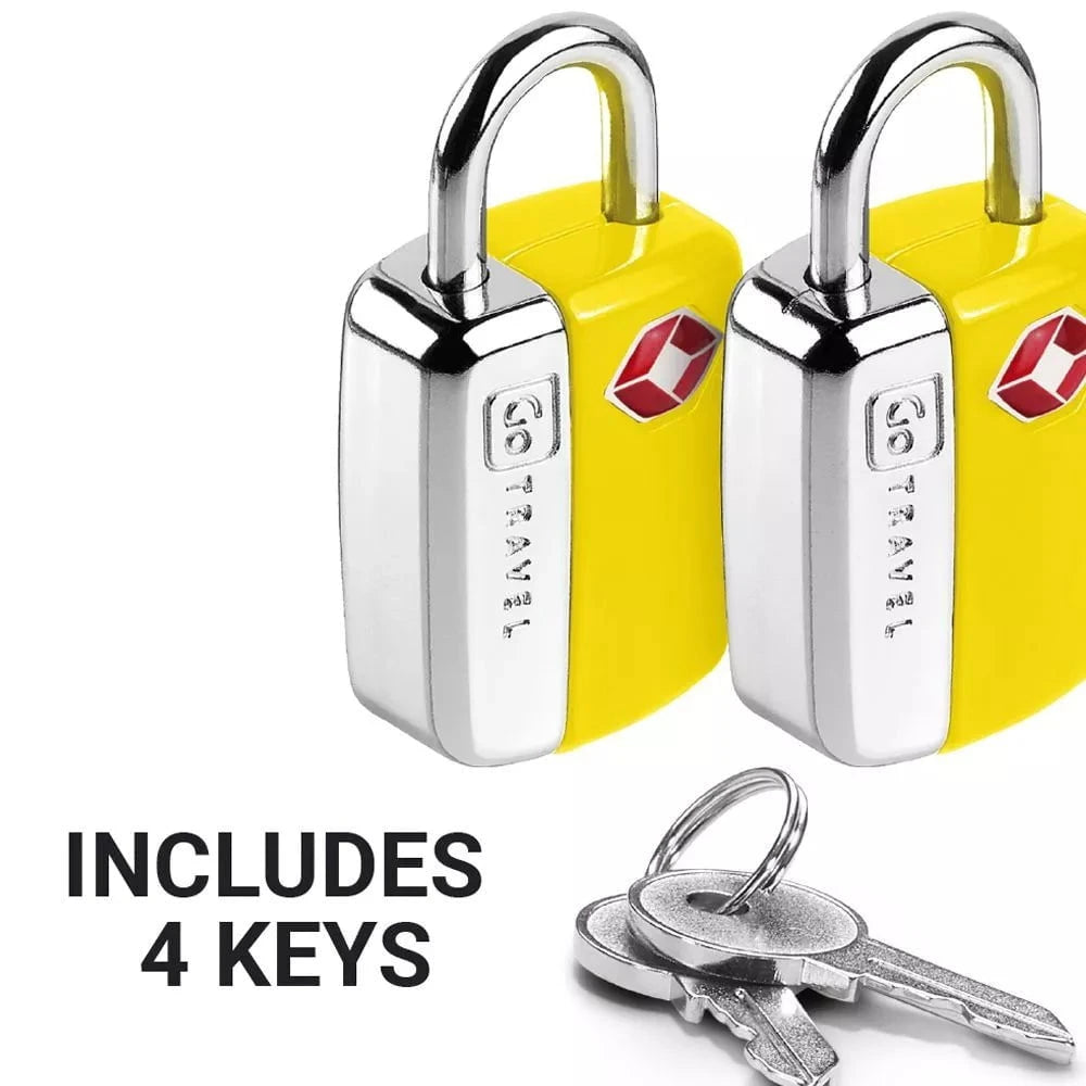 TSA Approved Go Travel Key Lock Twin Padlocks - Secure Luggage for Air Travel & Backpacking