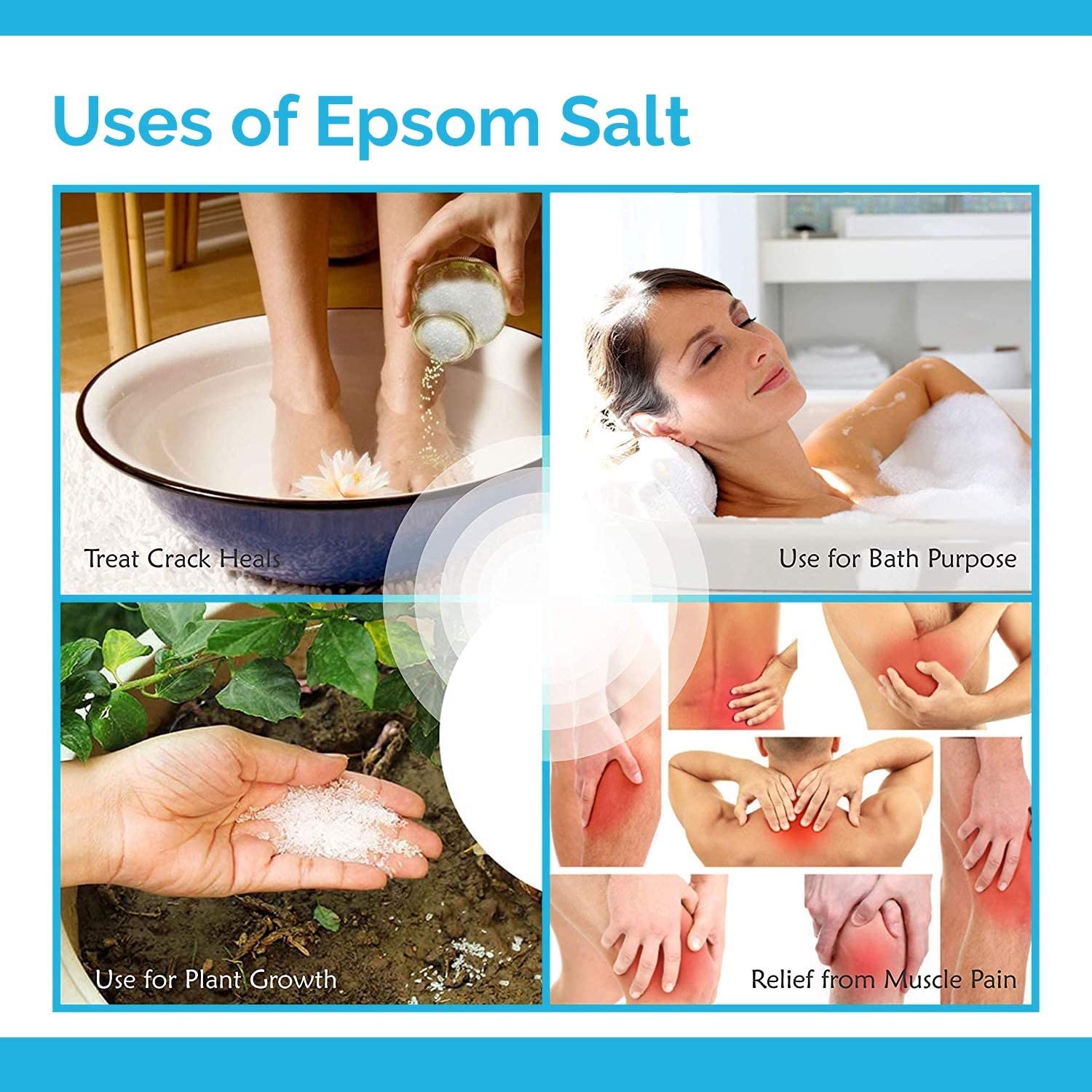 Premium Epsom Salt for Relaxation & Pain Relief - 100% Pure Magnesium Sulfate Crystals for Muscle Recovery, Detox Bath & Foot Soak - Soothes Skin & Hair - Unflavored & Water Soluble (450g) - Perfect for Stress Relief, Post-Workout Recovery & Spa Day at Home