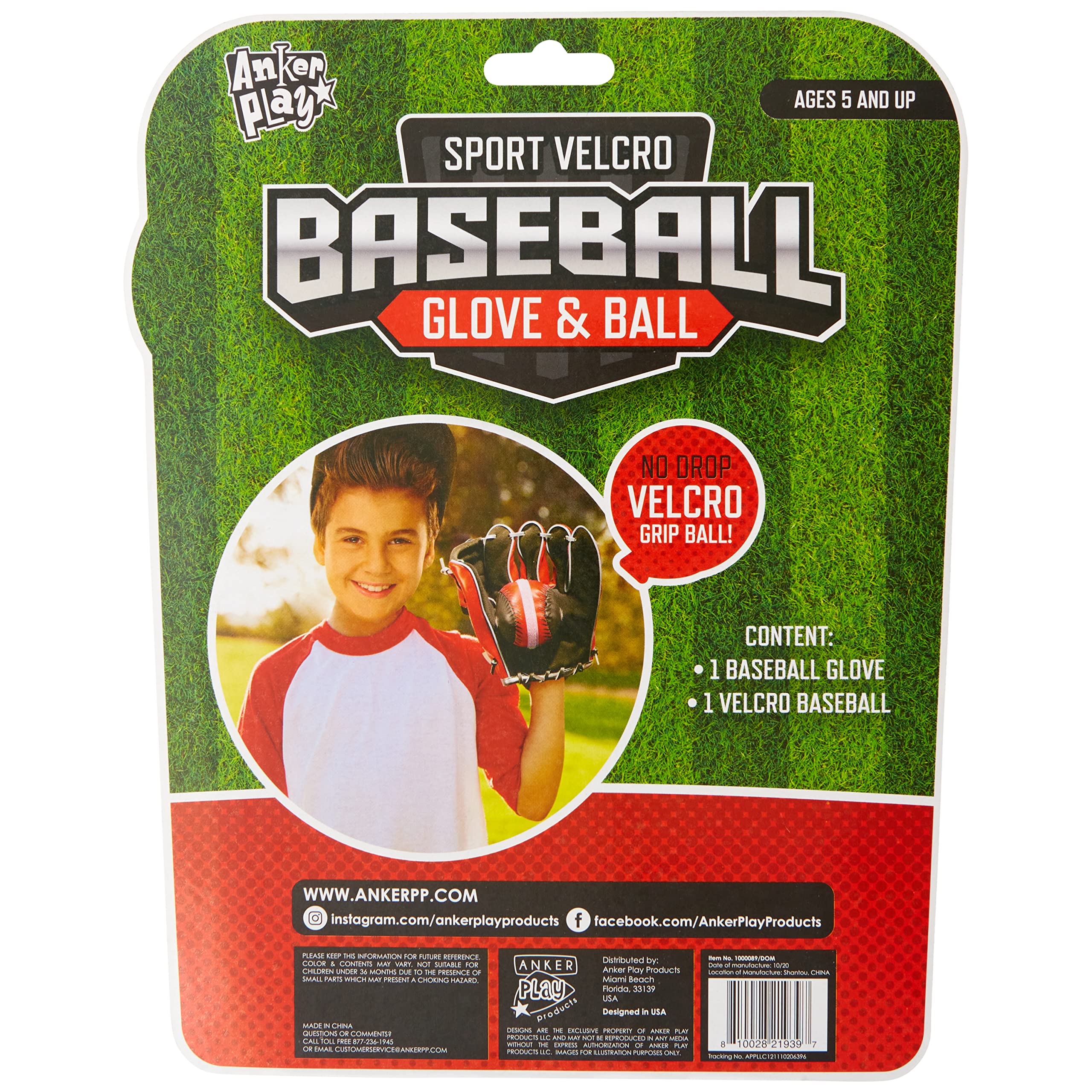 Youth Velcro Baseball Glove & Ball Set for Kids - Adjustable Practice Training Kit for Boys & Girls - Perfect for Little League, Backyard Practice & Baseball Skill Development - Great Gift for Young Players Learning to Hit Home Runs