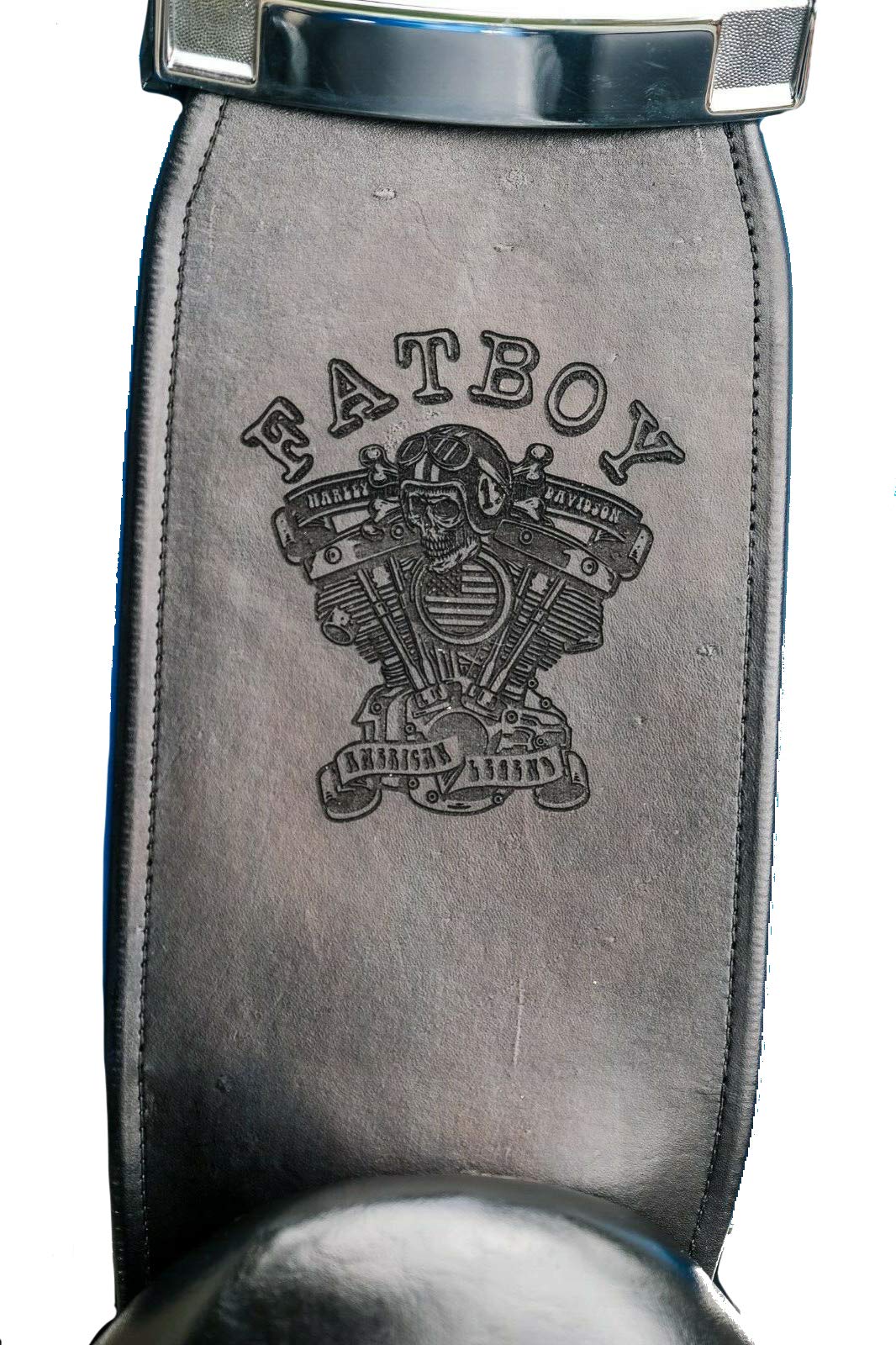 Dirty Gringo Fatboy Custom Leather Gas Tank Panel Bib for Harley Davidson Softail - Premium Motorcycle Accessory for Style & Protection on Rides