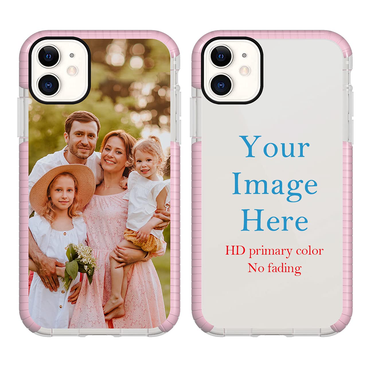 Custom iPhone 11 Phone Case with Personalized Photo/Text - Anti-Scratch Shockproof Soft TPU Protective Cover (Pink) - Perfect for Everyday Use, Travel & Gifts
