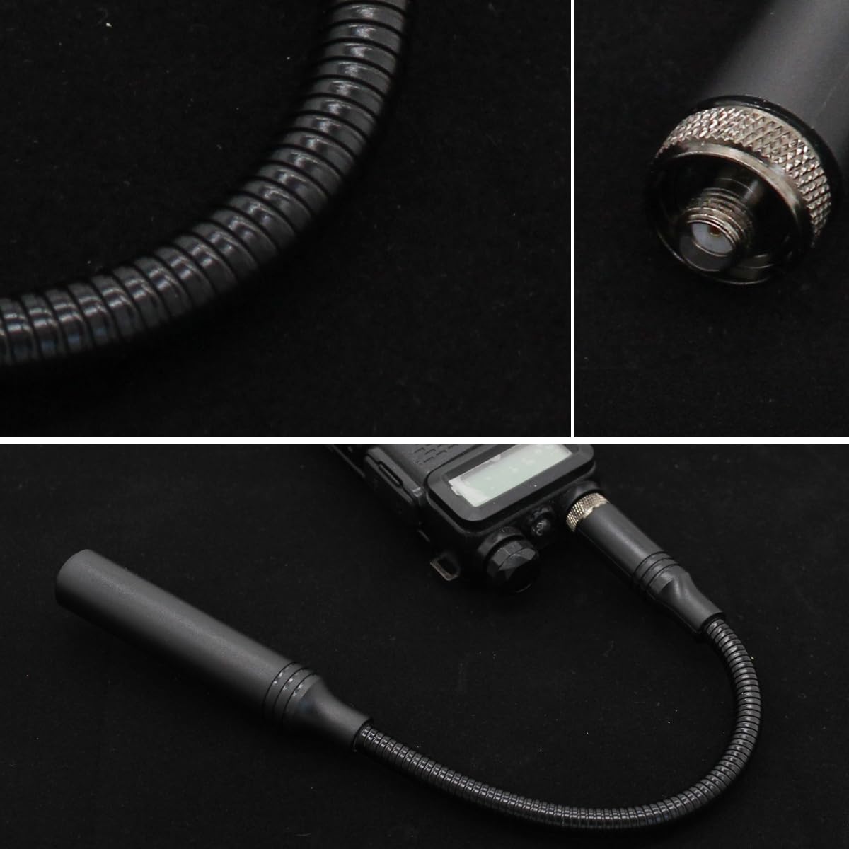 BAOFENG Walkie Talkie Tactical Antenna 144/430MHz VHF UHF Dual-Band Flexible Gooseneck Design - Compatible with Kenwood & Baofeng UV-5R UV-82 Two-Way Radios (1 Pack) - Perfect for Outdoor Adventures, Security Patrols & Emergency Communications