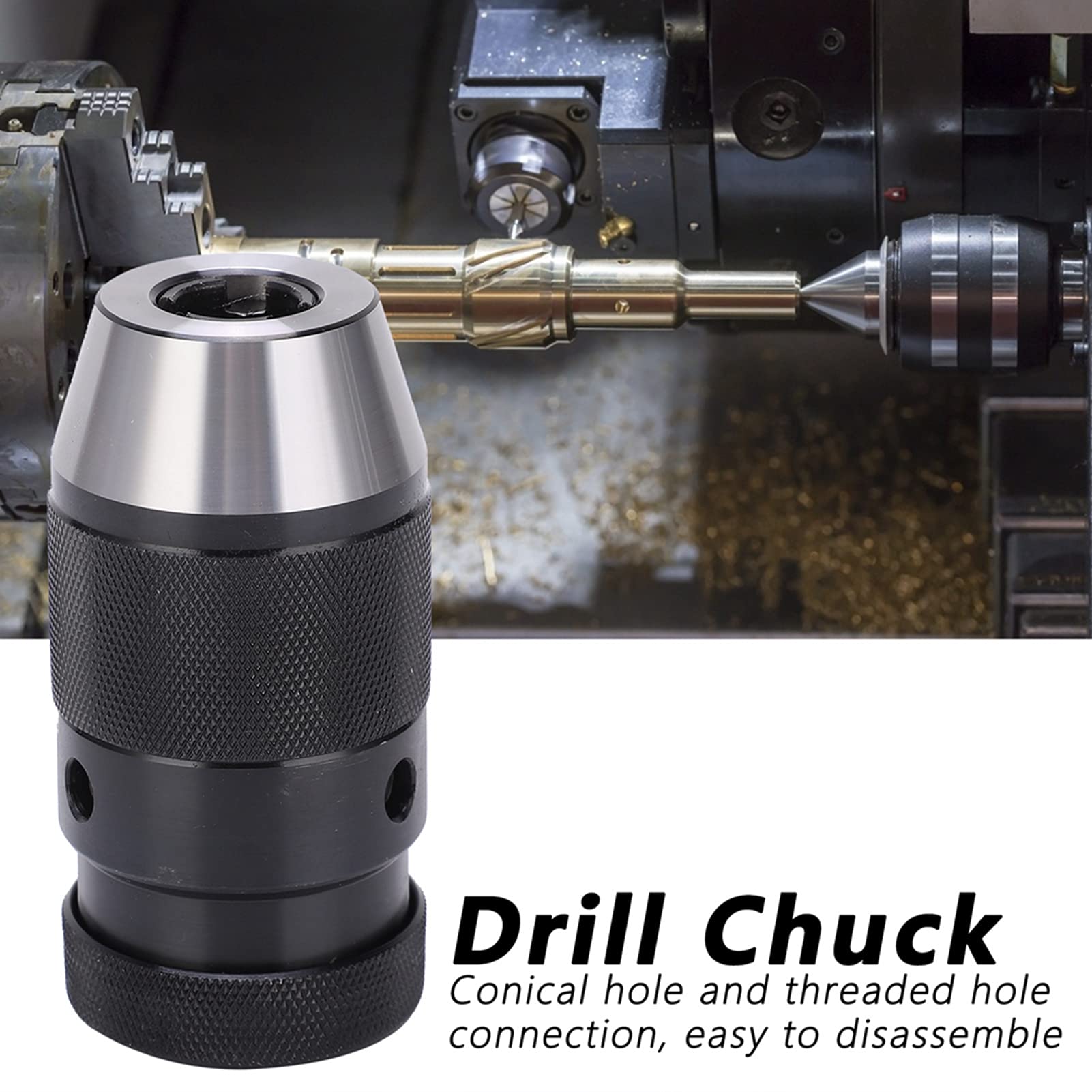 **Self-Locking Drill Chuck 1-13mm, 40CR Steel Power Hand Drill Bits Tool - Self-Tightening Hardware for Clamping, Perfect for Woodworking, Metalworking & DIY Projects**