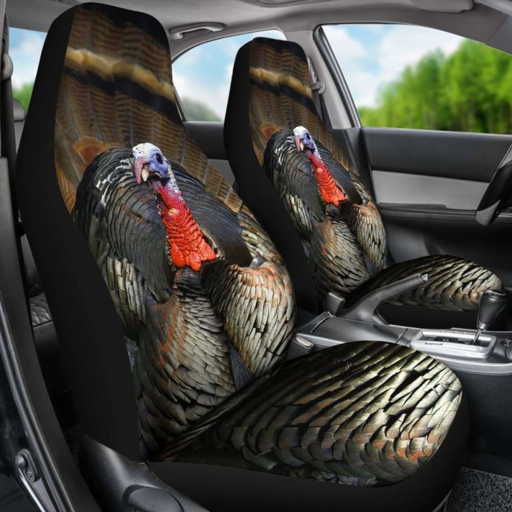 2Pcs Premium Turkey Car Seat Covers - Universal Fit for Most Vehicles - Waterproof & Durable Protection - Perfect for Road Trips, Camping, and Daily Commute