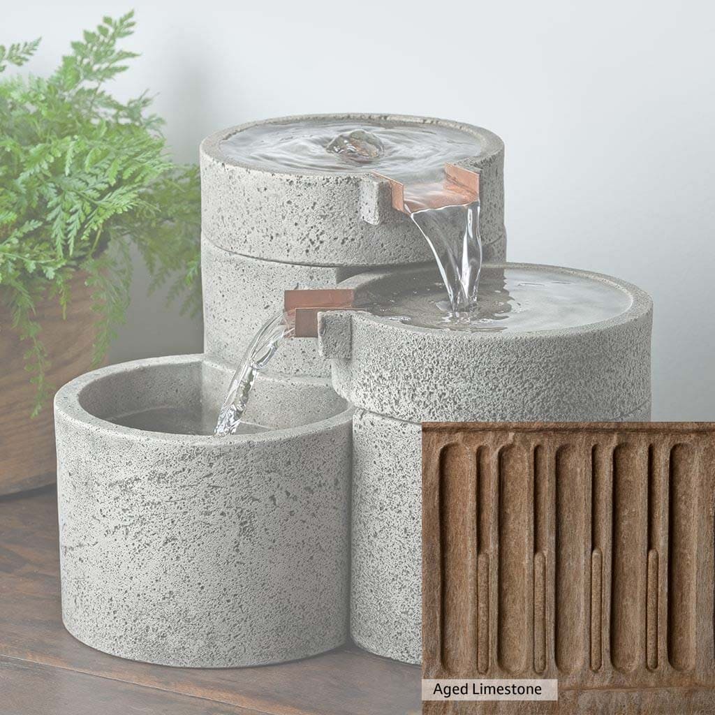 Campania International Venn Fountain - Outdoor Garden Water Fountain with LED Lights - Perfect for Patio, Yard, and Landscape Decor