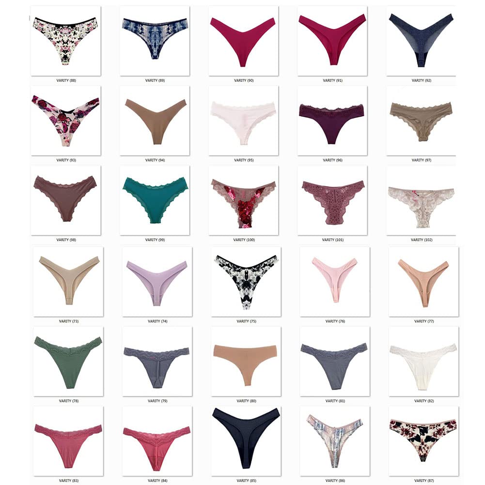 Sexy Women's Thong Underwear Pack - 6-Piece Assorted G-String & T-Back Panties Set | Comfortable Lingerie for Daily Wear, Date Night & Special Occasions