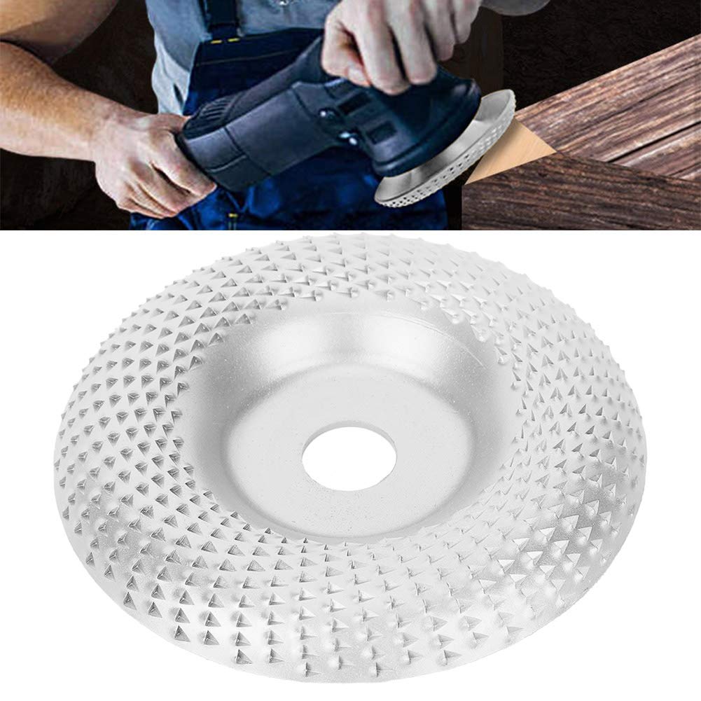 Extreme Shaping Disc Woodworking Angle Grinder Attachment - Grinding Wheel for Wood, Concrete, Brick & Paint Removal - Perfect for DIY Projects, Carpentry & Construction Work (Silver E1-532)