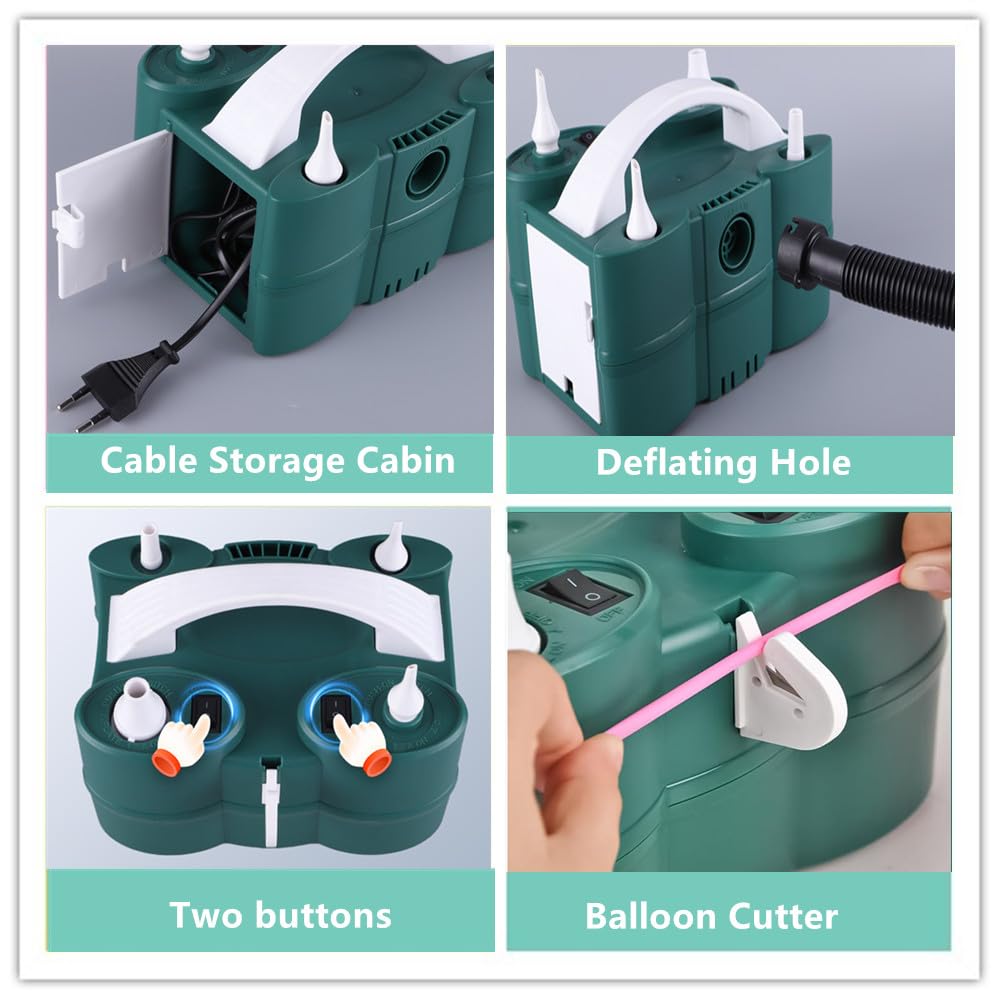 Electric Balloon Pump - 3-in-1 Inflator & Deflator for Latex, Mylar & Foil Balloons (260Q), Pool Floats, Air Beds & Mattresses | Fast Inflation for Parties, Events & Home Use
