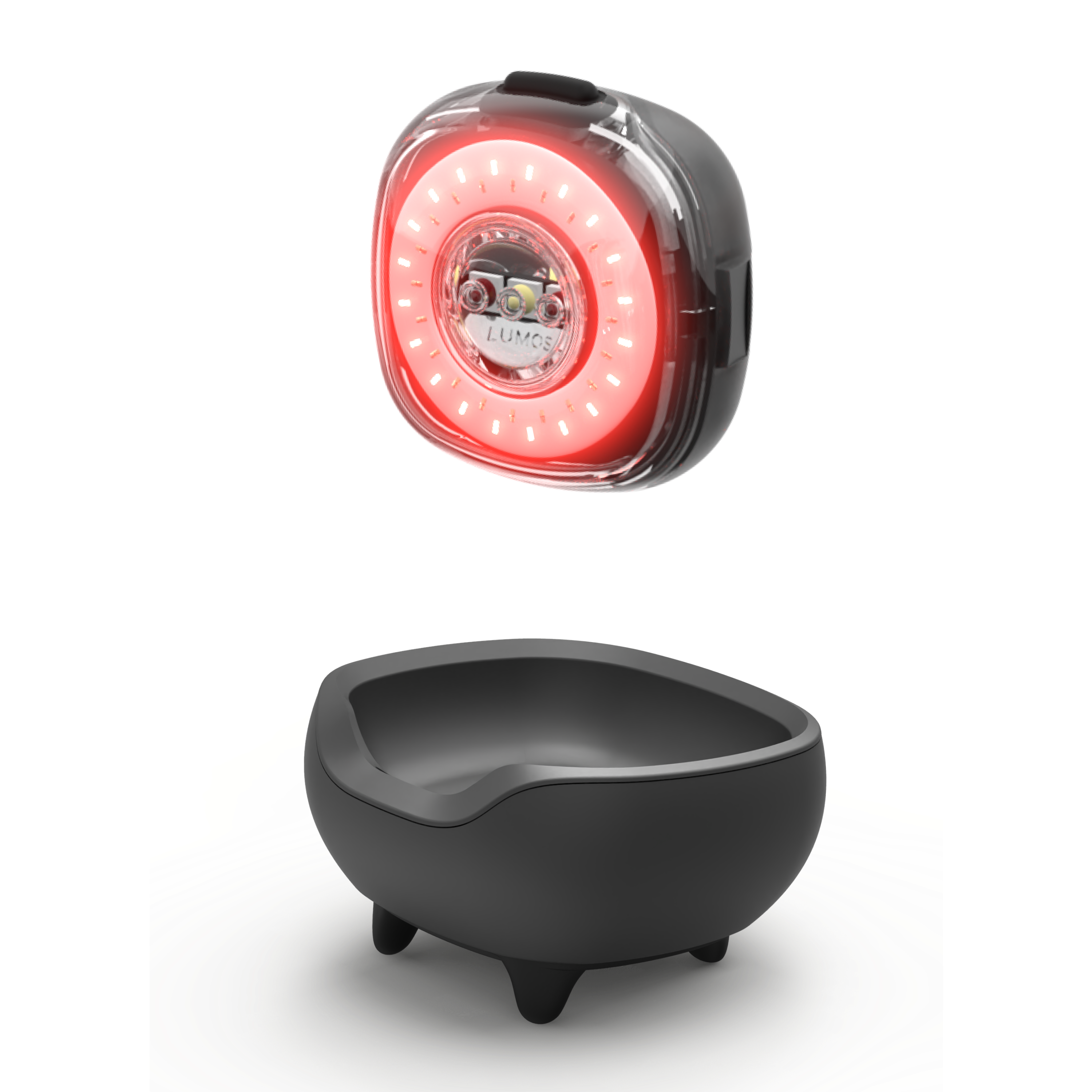 Lumos Firefly Smart Bike Light with USB Charging Cradle - Waterproof & Rechargeable for Night Cycling, Running, and Outdoor Safety