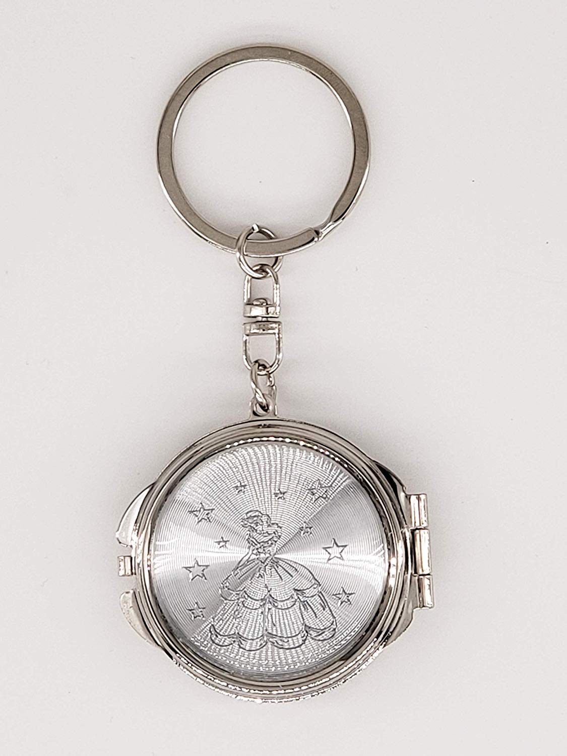 24X Silver Compact Mirror Keychain for Quinceanera - Sweet 15 Princess Party Favors & Gifts - Perfect for Bridal Showers, Birthday Celebrations, and Special Occasions