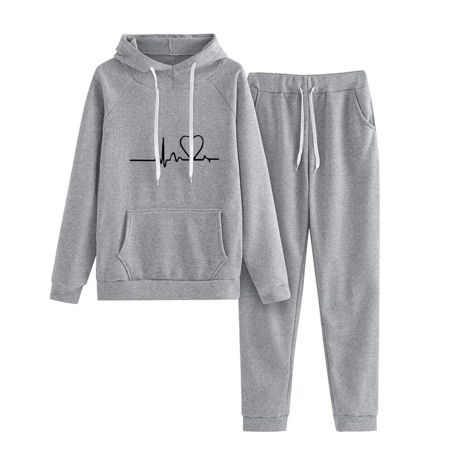 Women's 2-Piece Sweatsuit Set - Long Sleeve Oversized Lounge Wear with Drawstring Jogger Pants | Cozy Tracksuit for Home, Gym & Casual Outings