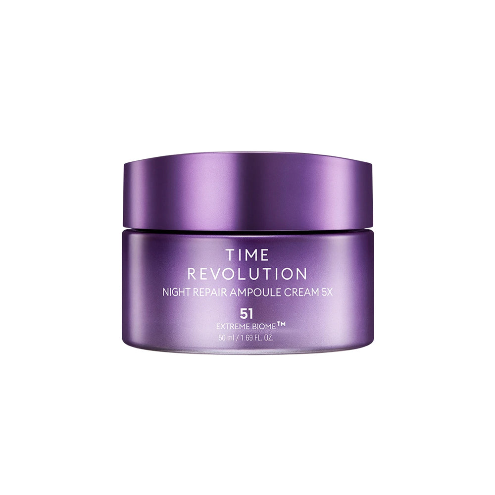 Time Revolution Night Repair Ampoule Cream 5X - Intensive Anti-Aging Night Cream for Wrinkles & Fine Lines | Hydrating & Firming Face Moisturizer for Women & Men | Perfect for Nighttime Skincare Routine & Dry Skin Care