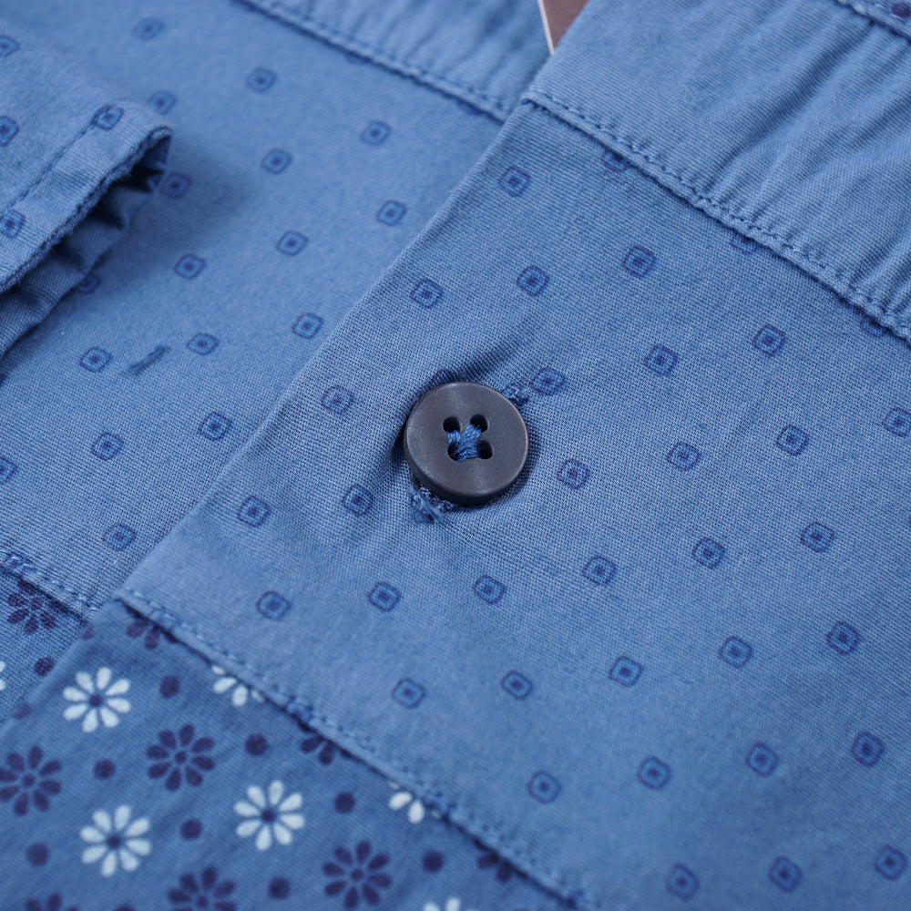 Roda Slim Fit Printed Chambray Shirt for Men - Stylish Casual Button Down Shirt with Comfortable Fit - Perfect for Office, Date Night & Weekend Outings