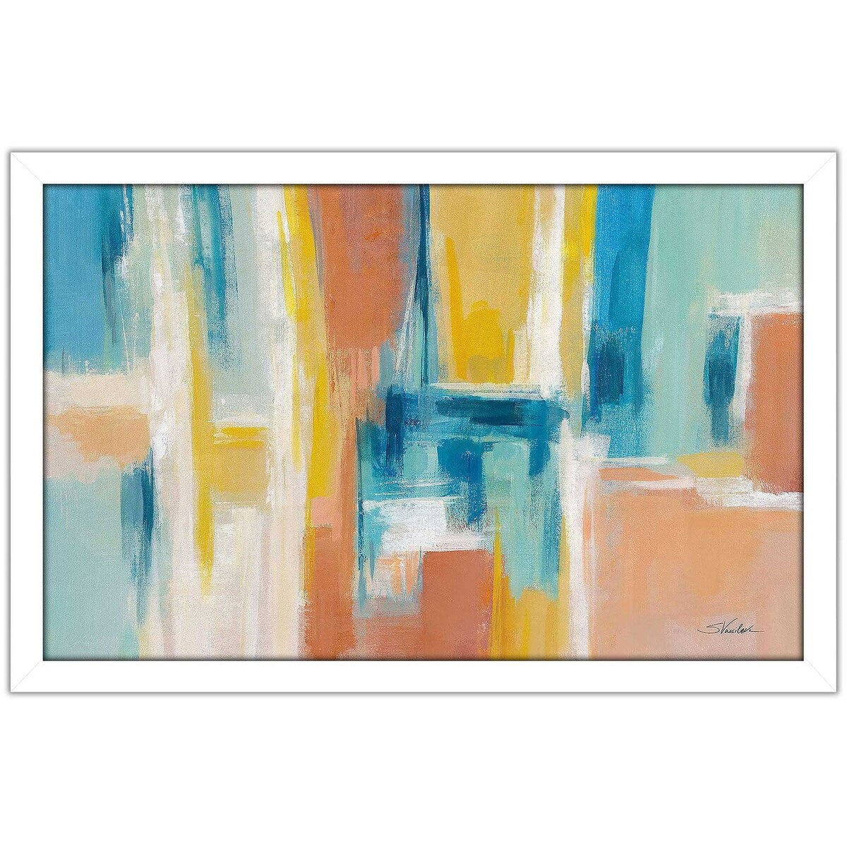 90s Color Blocks by Silvia Vassileva - Vibrant Abstract Acrylic Wall Art Print for Living Room, Bedroom & Office Decor