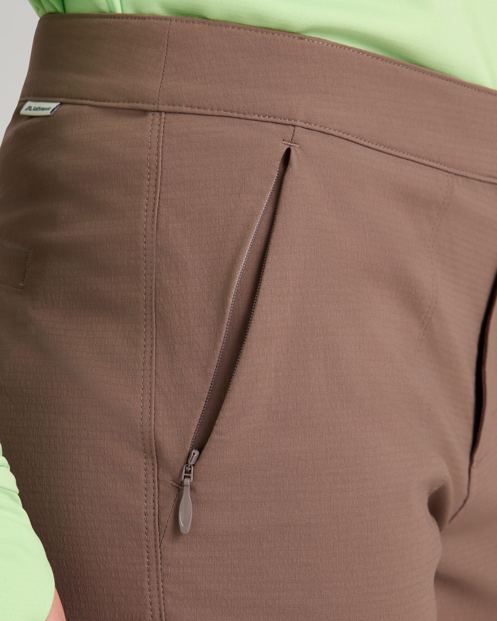 Women's Miro Pants - High Waisted Stretch Tapered Ankle Pants in Taupe for Work, Office & Casual Wear