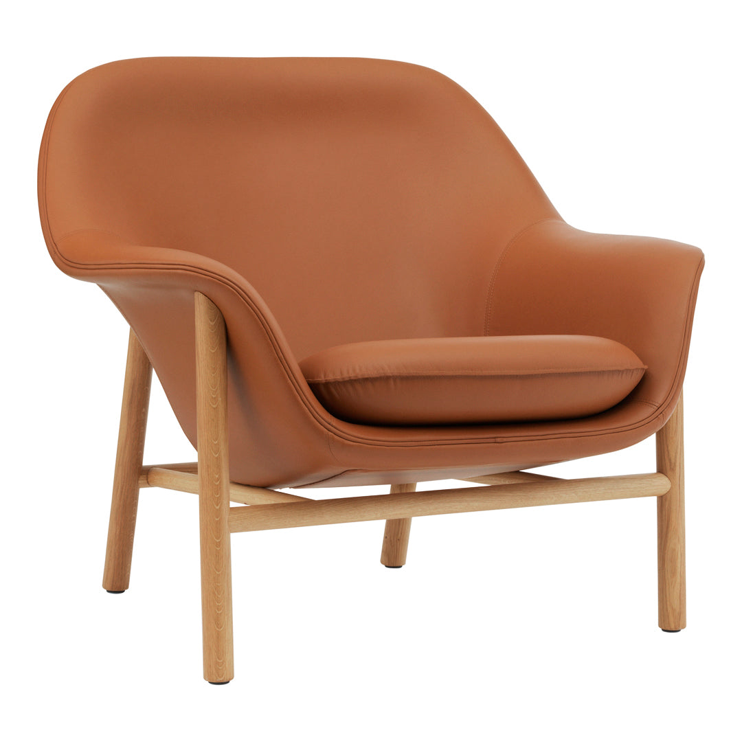 Modern Drape Low Lounge Chair with Solid Wood Legs - Perfect for Living Room, Bedroom, or Office Relaxation