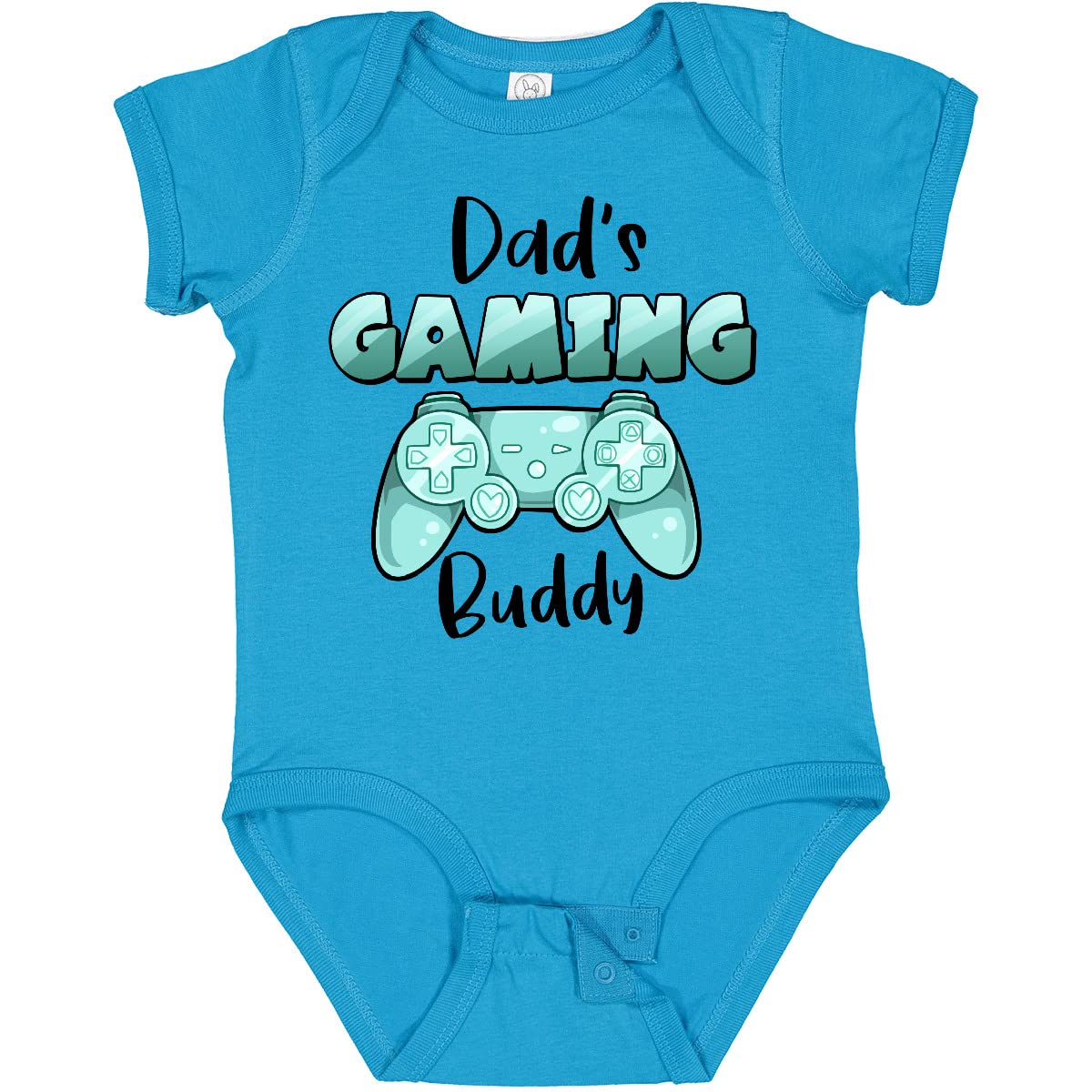 Inktastic Dad's Gaming Buddy - Aqua Controller Baby Bodysuit | Cute Gamer Onesie for Newborns & Infants | Perfect Gift for Gaming Dads & Baby Showers | Soft Cotton Unisex Romper for Playtime & Family Photos
