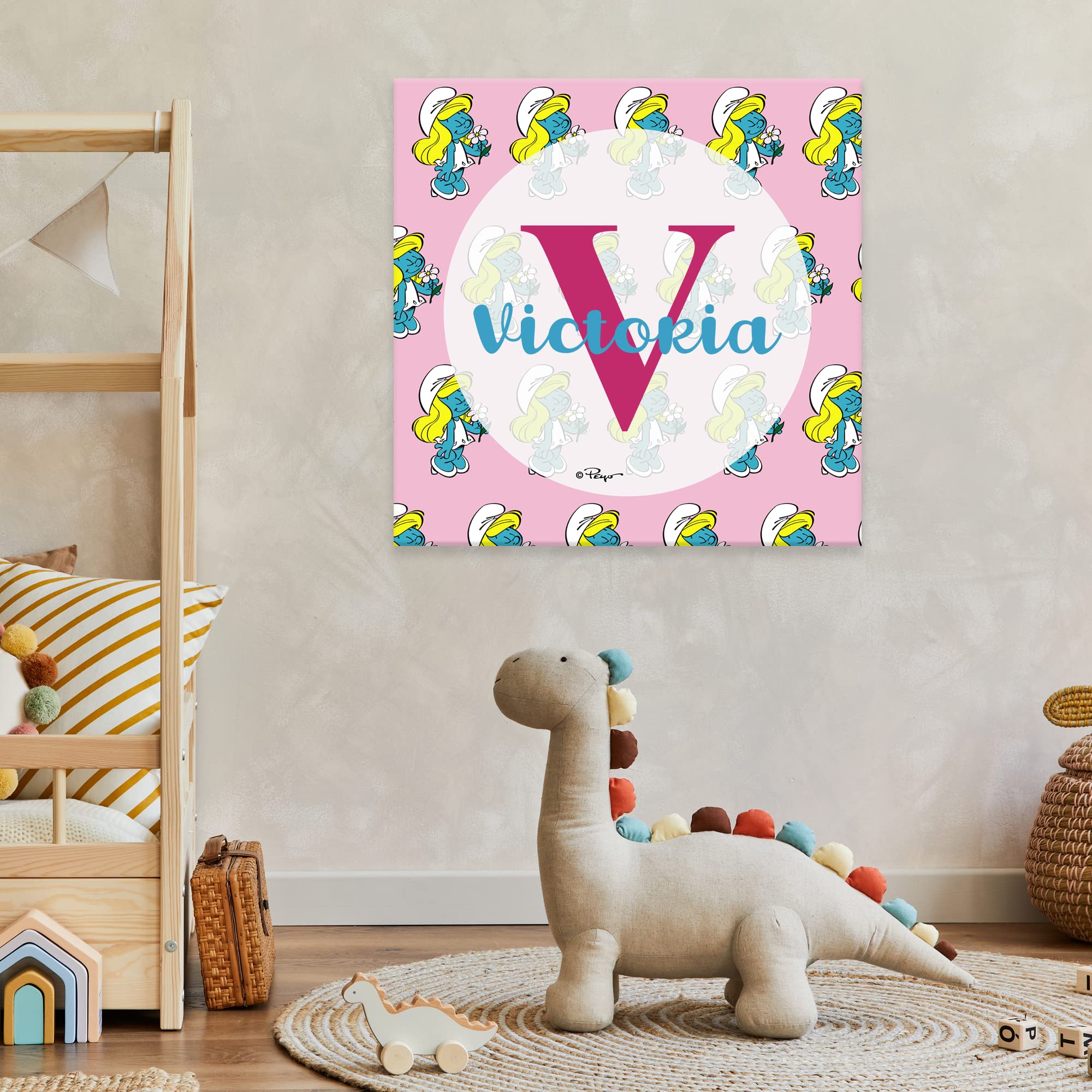 Personalized Smurfette Name & Initial The Smurfs PVC Wall Decor - Custom Nursery, Playroom & Party Sign - Multiple Size Options for Kids Room Decor & Birthday Party Supplies - Perfect for Baby Showers, Themed Parties & Children's Bedrooms
