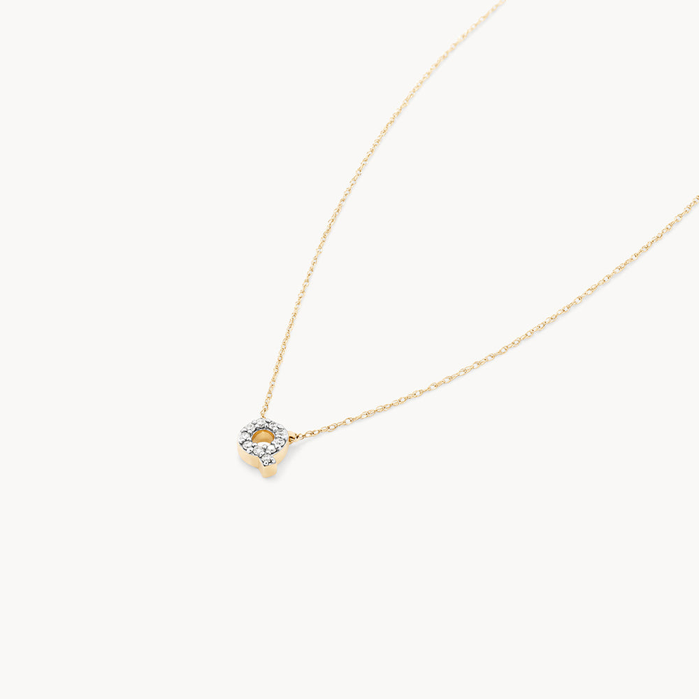 10k Gold Diamond Letter Q Necklace for Women - Elegant Initial Pendant Jewelry for Gifts, Birthdays & Special Occasions