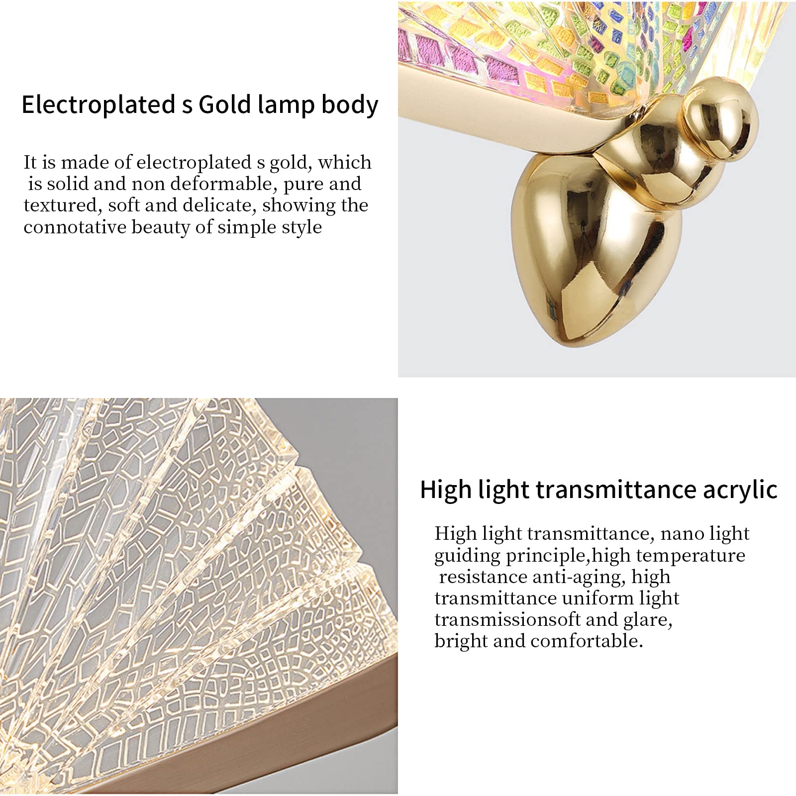 Nordic Butterfly Chandelier LED Pendant Light - Modern Ceiling Lamp for Living Room, Dining Room, Cafe, Bar & Staircase Decor - Elegant Lighting Fixture for Home, Restaurant & Commercial Spaces (Size S)