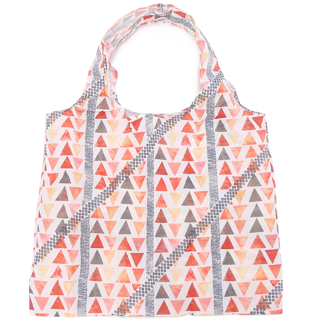 Foldable Reusable Shopping Bag - Jake Tapa Shark Design in Orange | Eco-Friendly Grocery Tote for Beach, Picnic & Travel | Water-Resistant & Durable