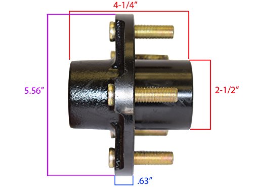 BT-150-04-A-BBC Trailer Hub Assembly with 1 Inch ID Bearings, Chrome Bearing Protectors & Brass Components - Durable Replacement for Boat Trailers, Utility Trailers & RV Wheel Hubs