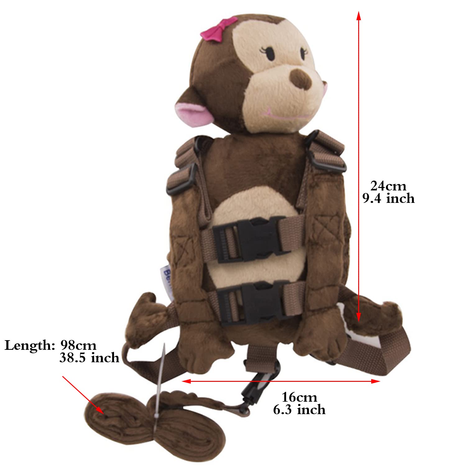 2 in 1 Toddler Safety Harness Backpack with Leash - Adjustable Walking Reins for Kids 1-3 Years Old | Cute Orangutan Design for Girls & Boys | Perfect for Park, Shopping & Travel Safety