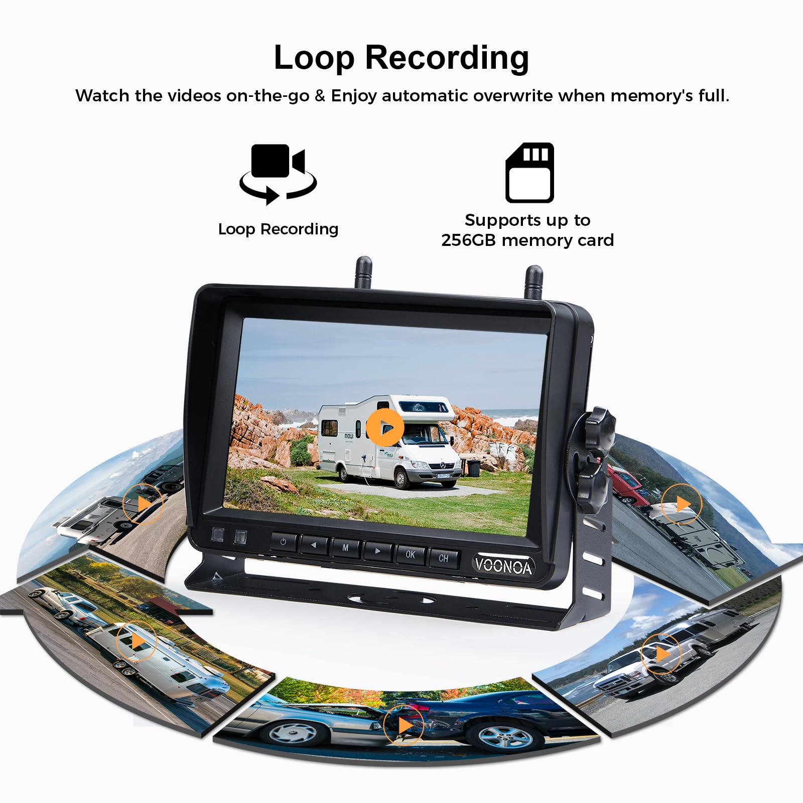 Wireless Magnetic Backup Camera with 7